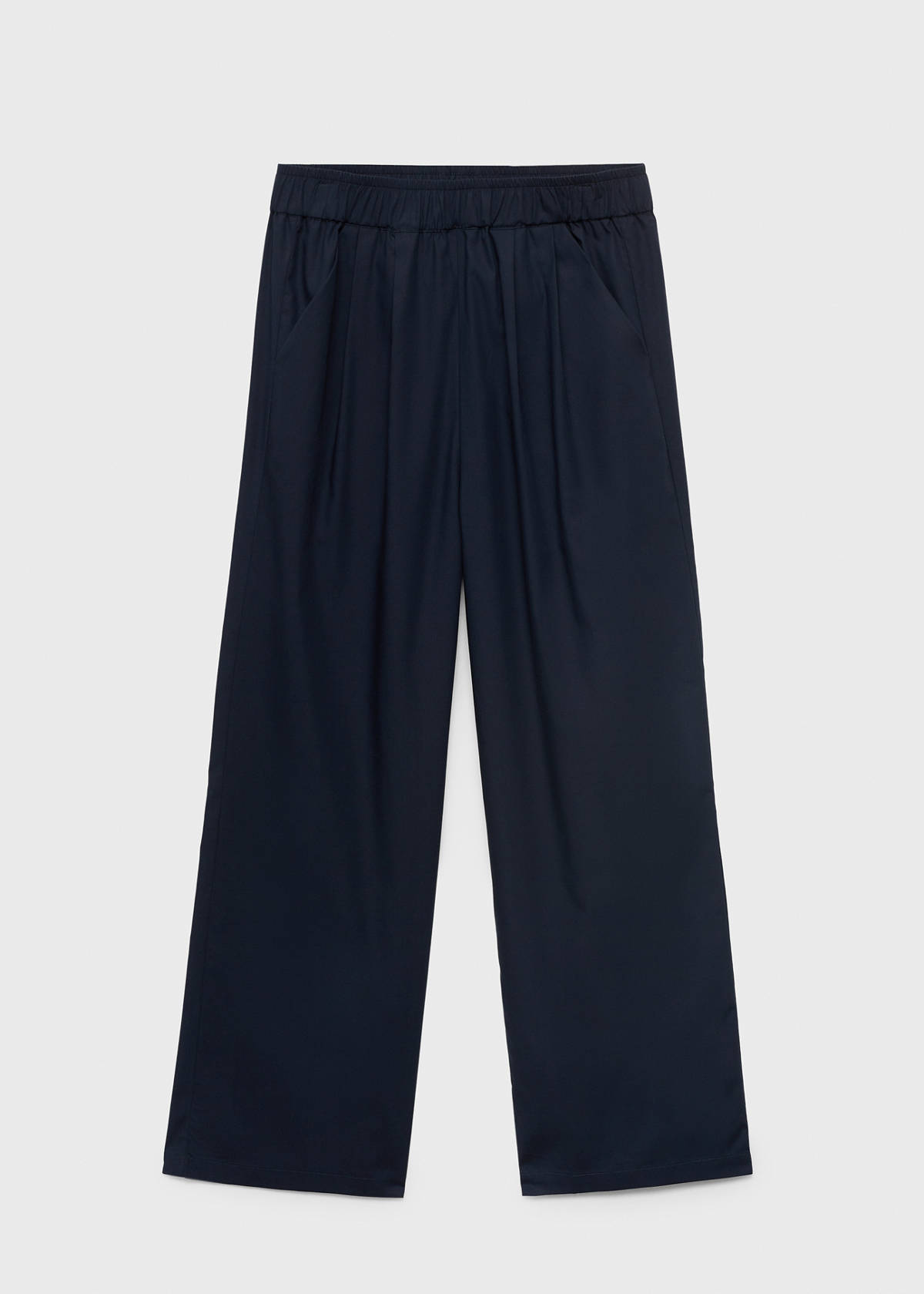 Straight-cut crop trousers — Navy