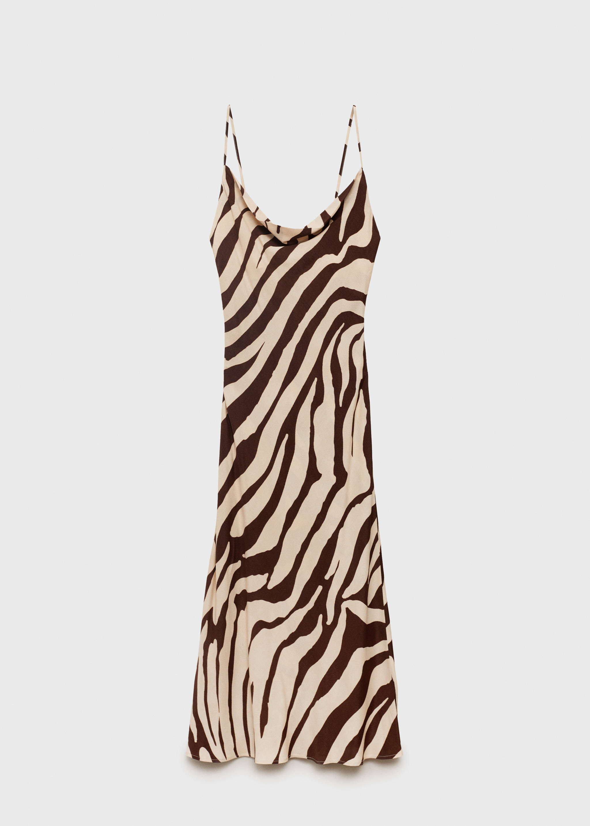 Zebra-print dress with draped neckline - Article without model