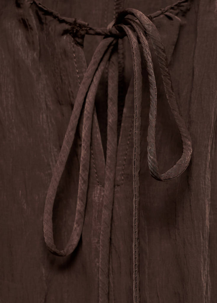 Long creased effect dress — Brown