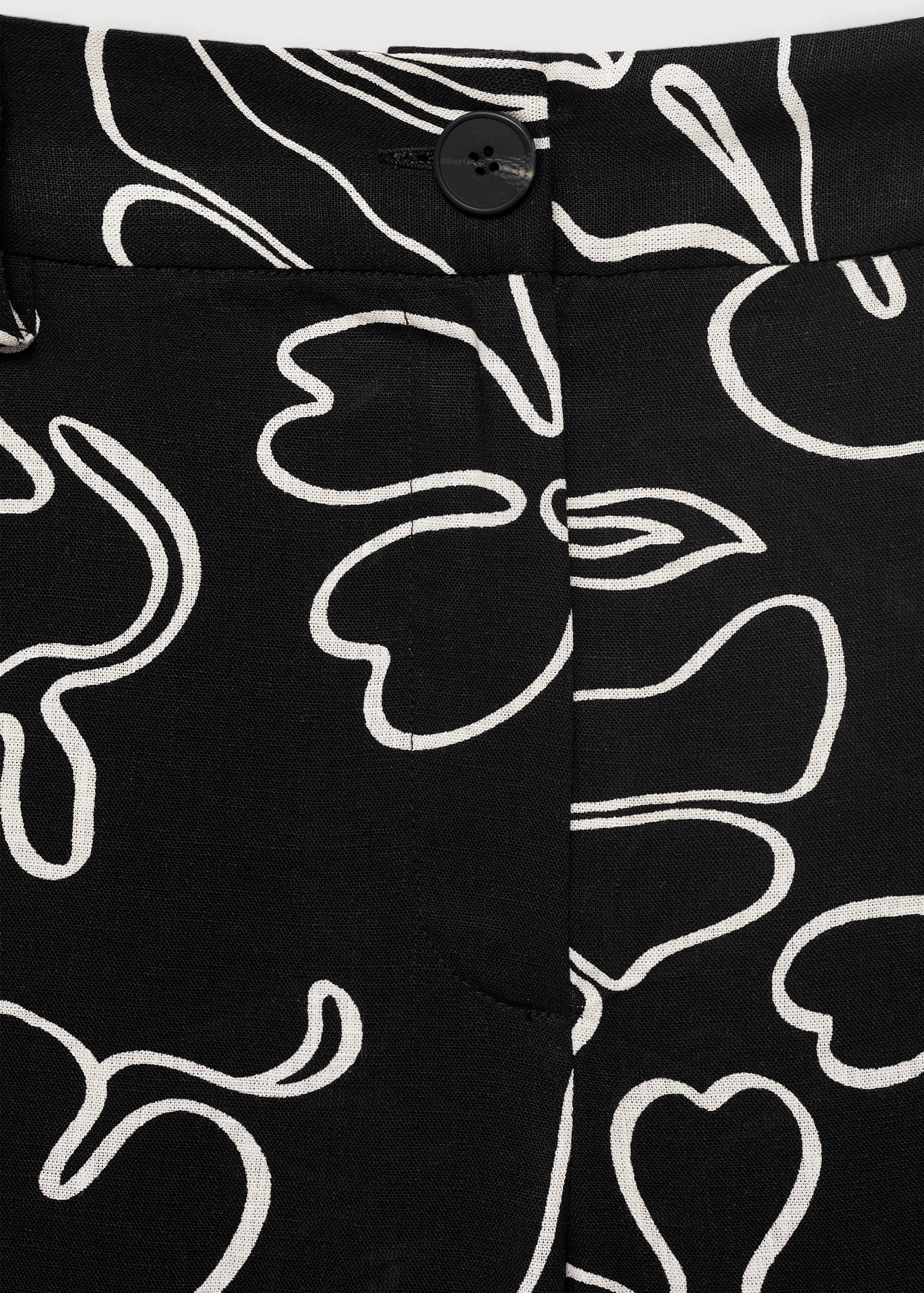 Pantalon lin mélangé imprimé à fleurs - Détail de l'article 8