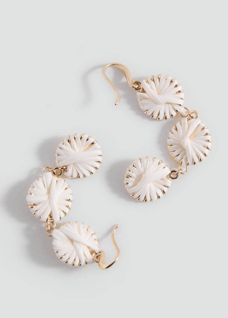 Natural fibre hanging earrings — Sand