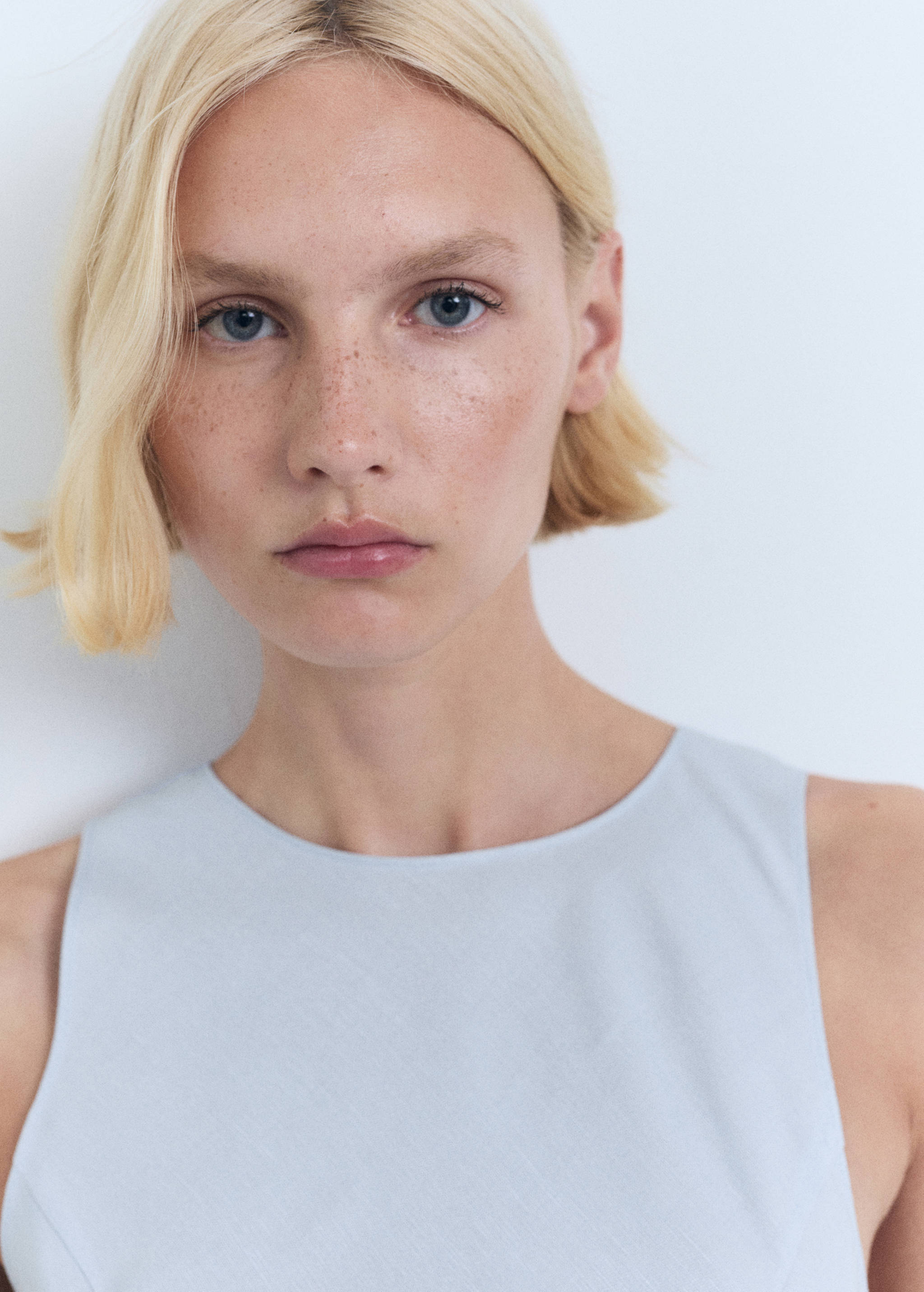 Linen-blend midi dress - Details of the article 1