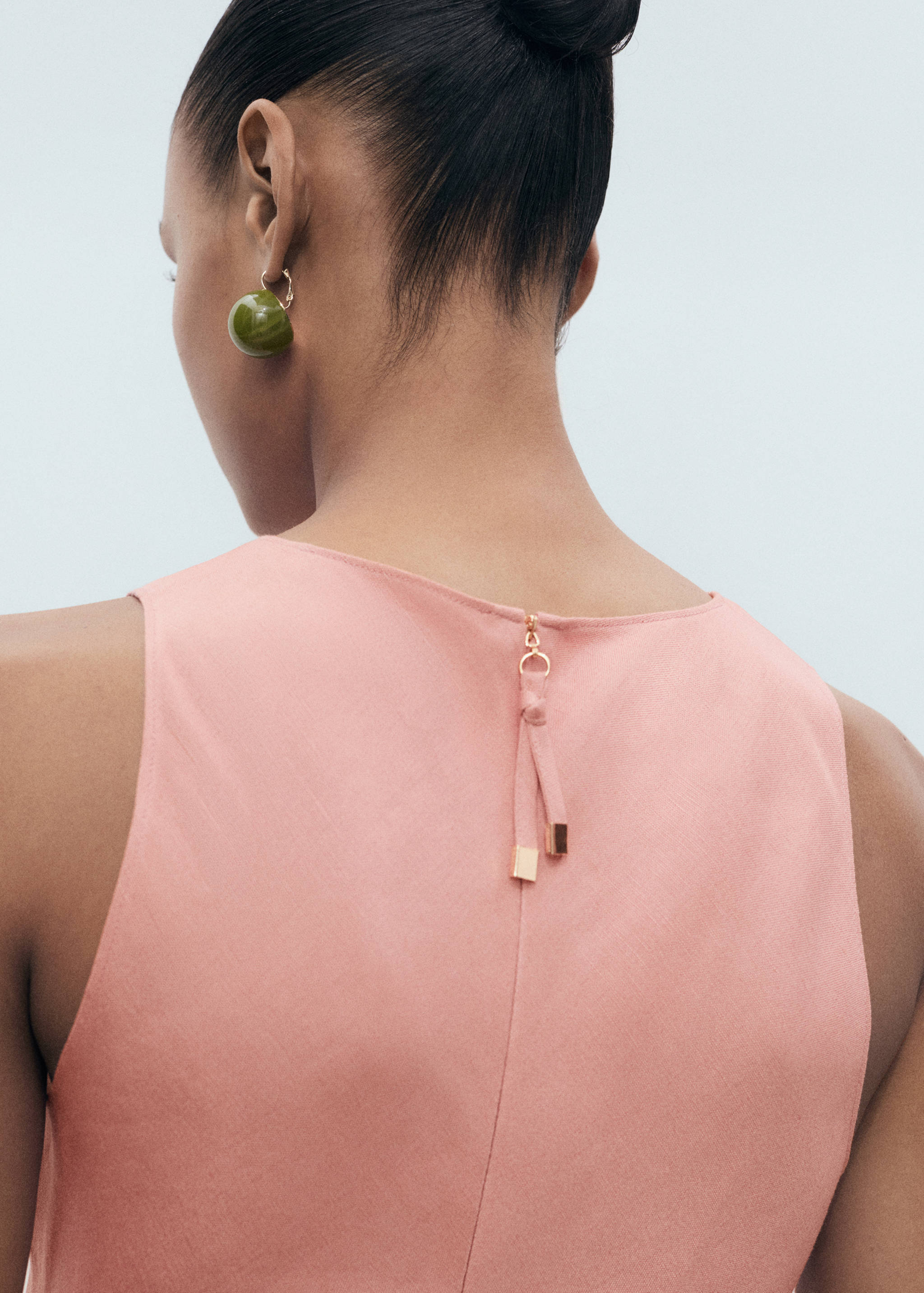 Linen-blend midi dress - Details of the article 1