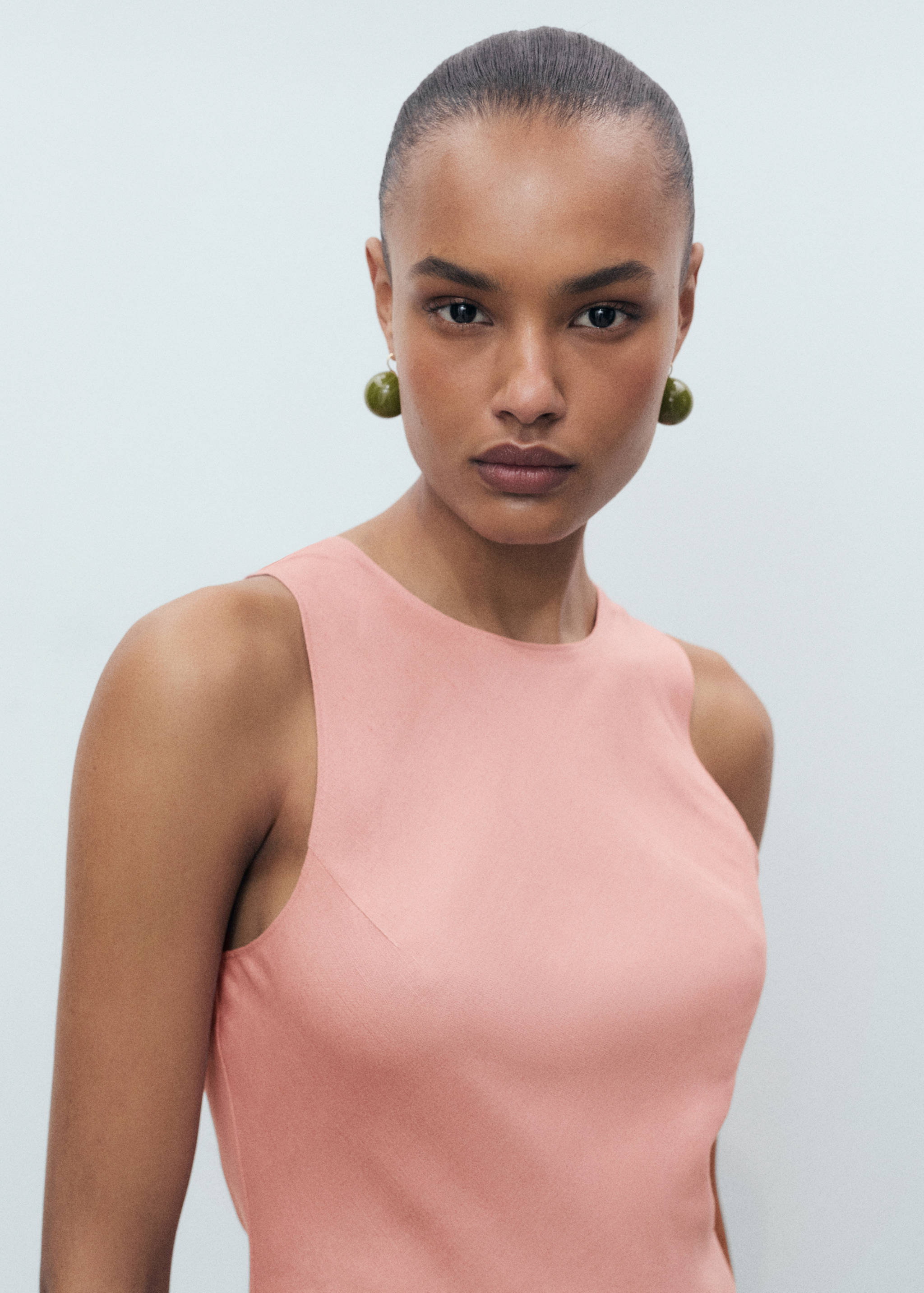 Linen-blend midi dress - Details of the article 6