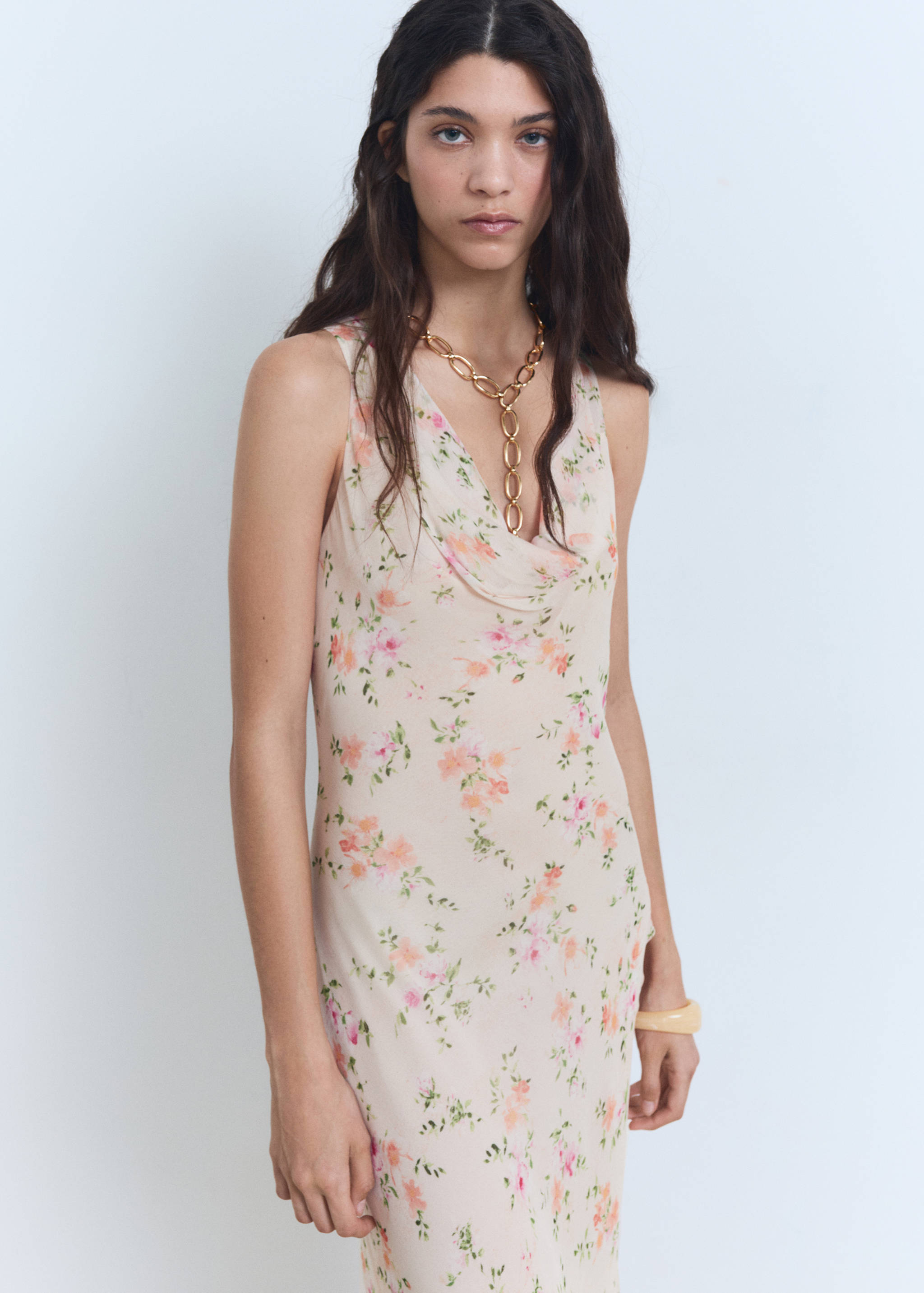 Floral-print draped dress - Medium plane