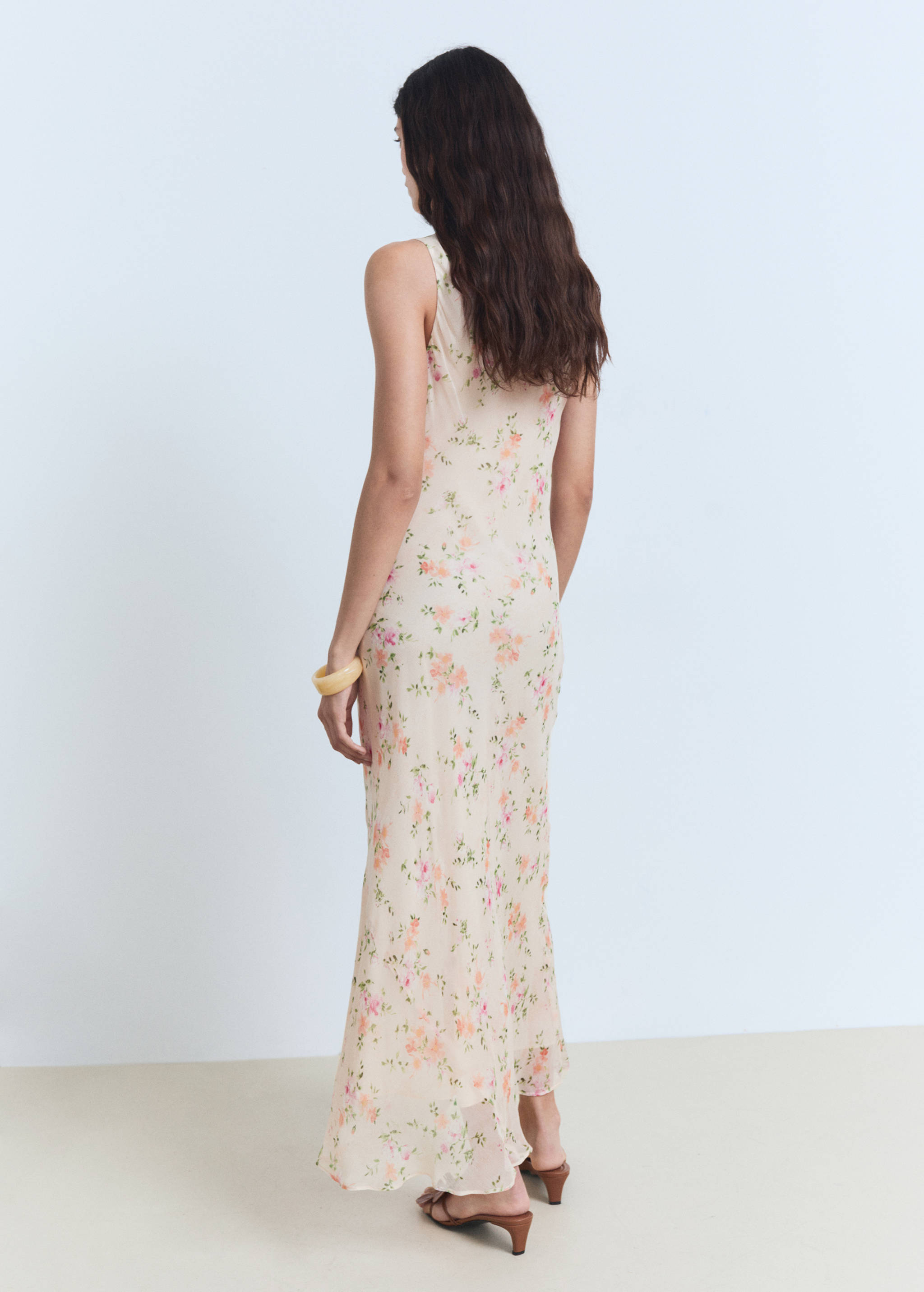 Floral-print draped dress - Reverse of the article