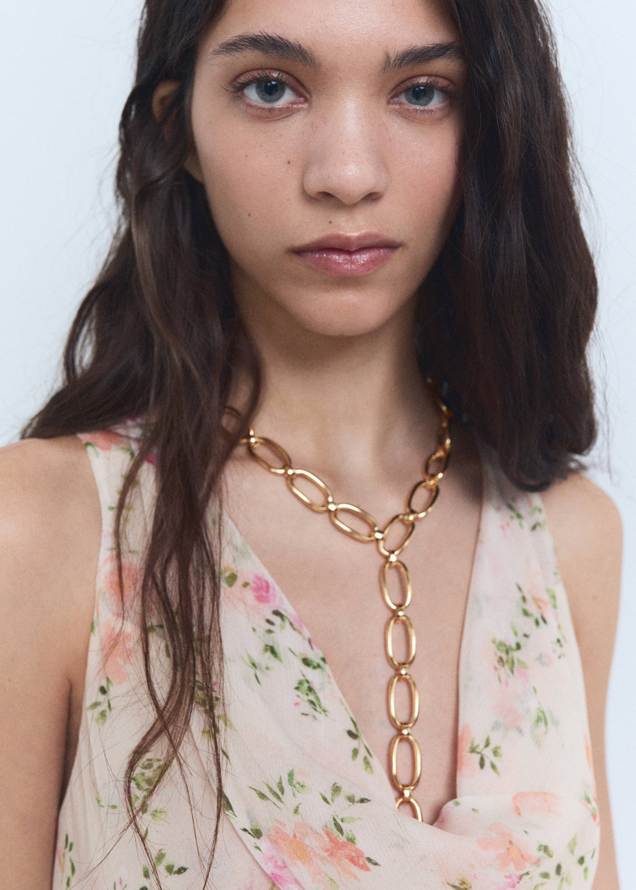 Floral-print draped dress - Details of the article 1