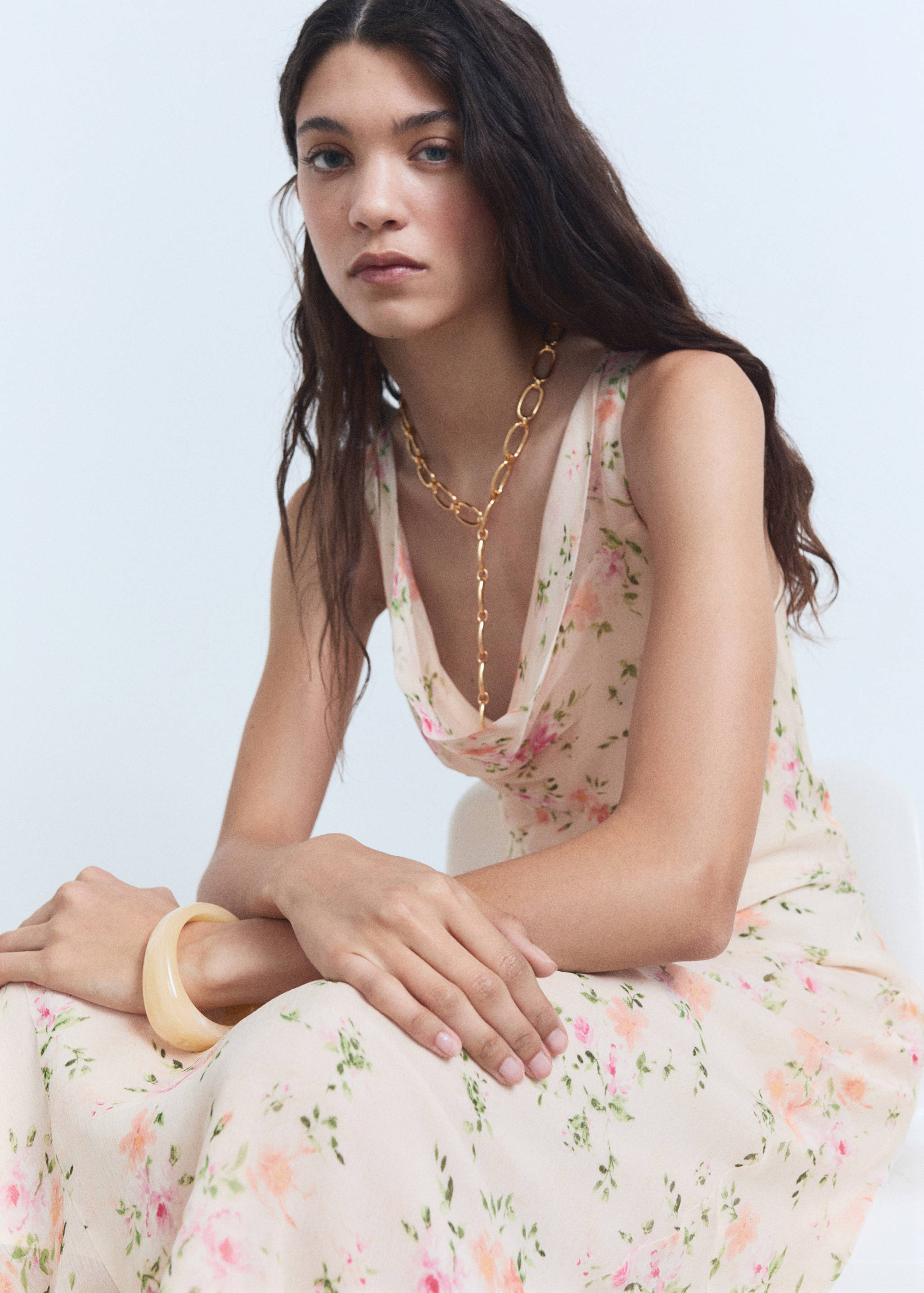 Floral-print draped dress - Details of the article 2