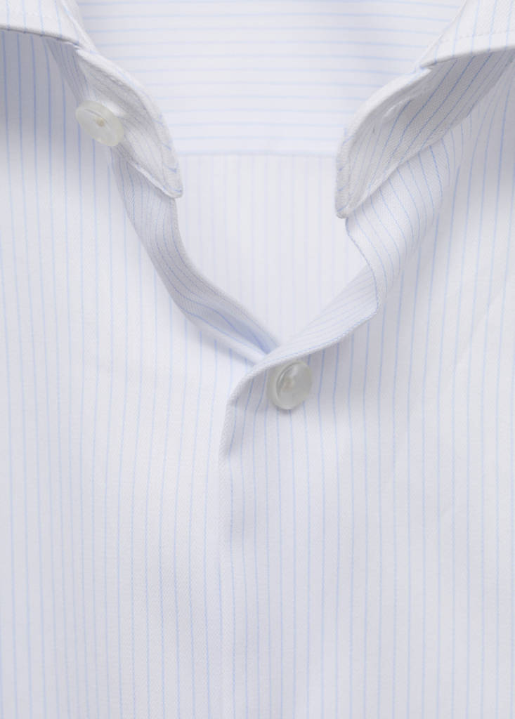 Slim fit cotton striped suit shirt — White
