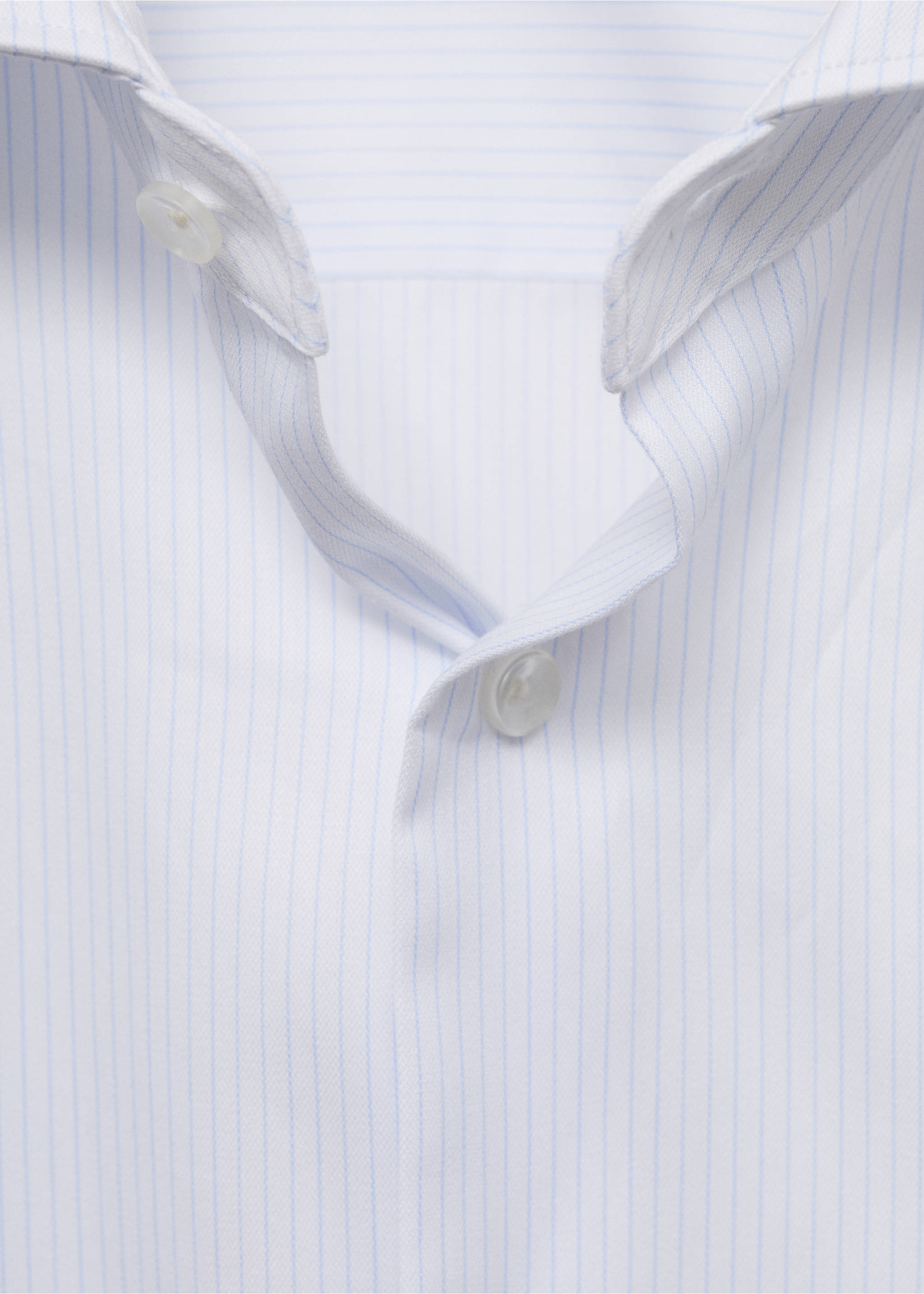 Chemise costume slim fit coton rayures - Détail de l'article 8, Blanc. Ref: 17021178-00.