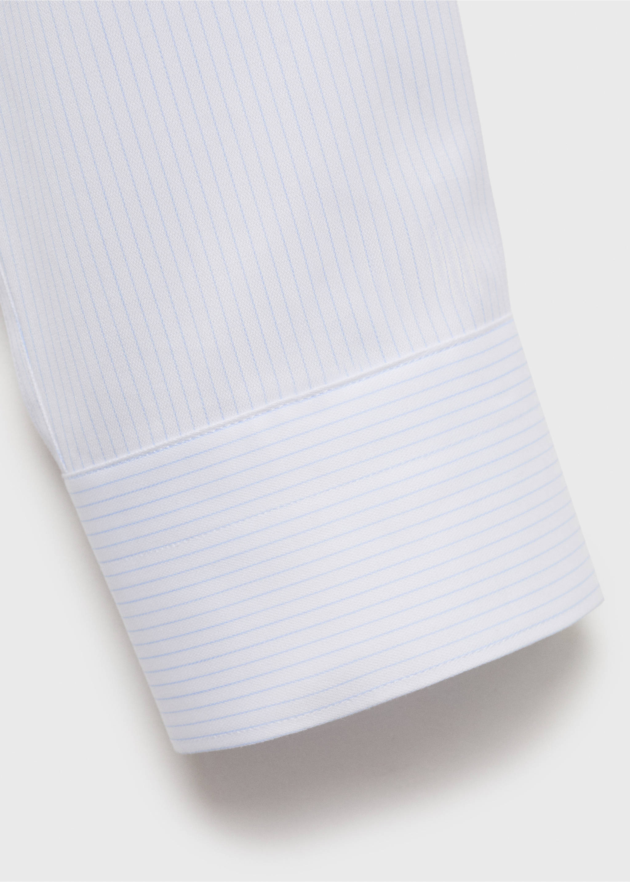 Chemise costume slim fit coton rayures - Détail de l'article 0, Blanc. Ref: 17021178-00.