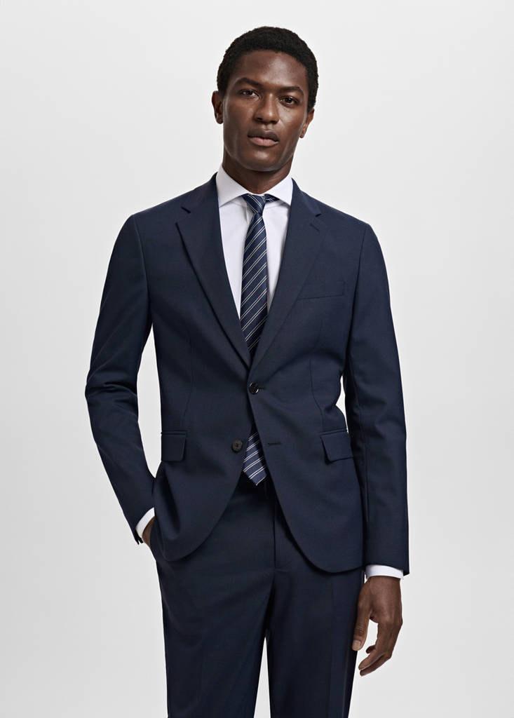 Milan slim-fit suit jacket — Dark Navy