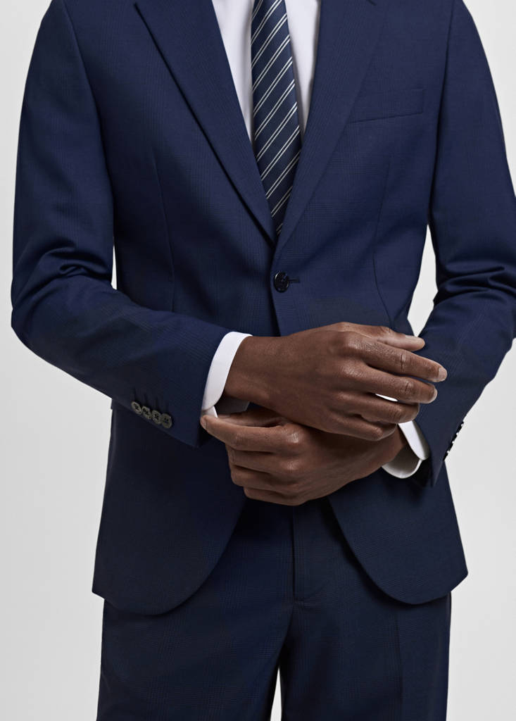 Milan slim-fit suit jacket — Dark Navy