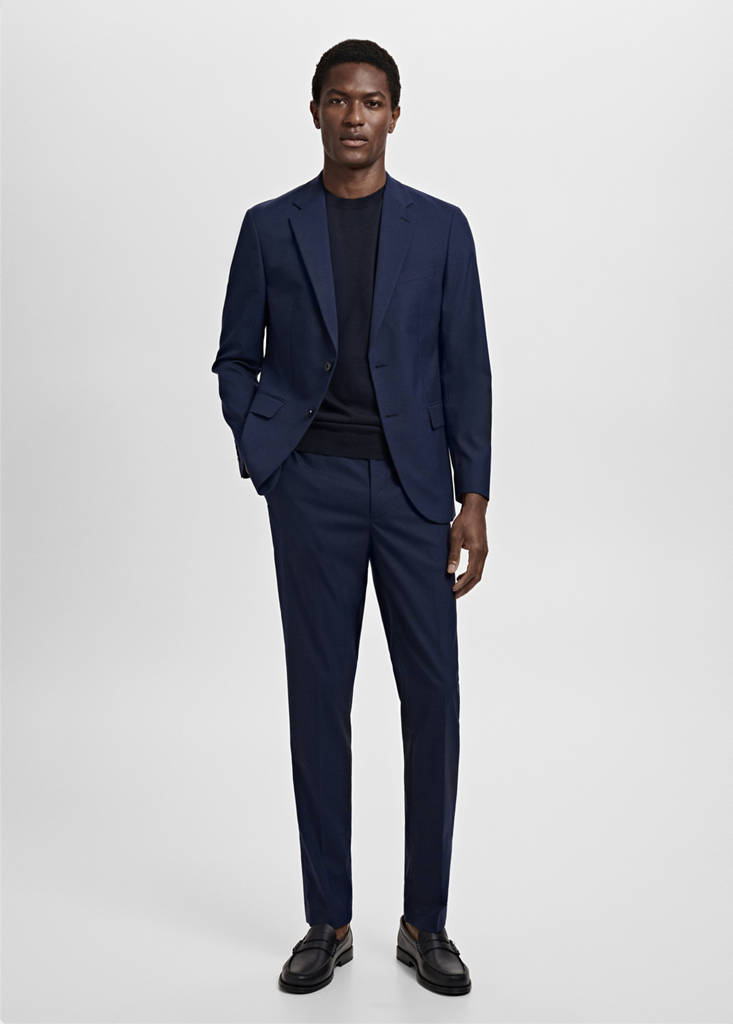 Milan slim-fit suit jacket — Dark Navy