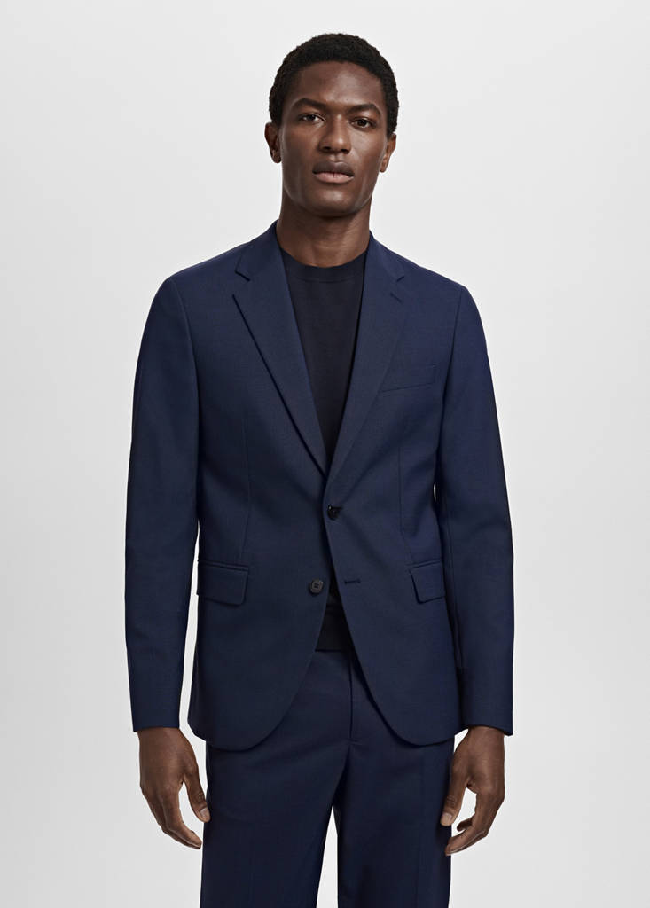 Milan slim-fit suit jacket — Dark Navy