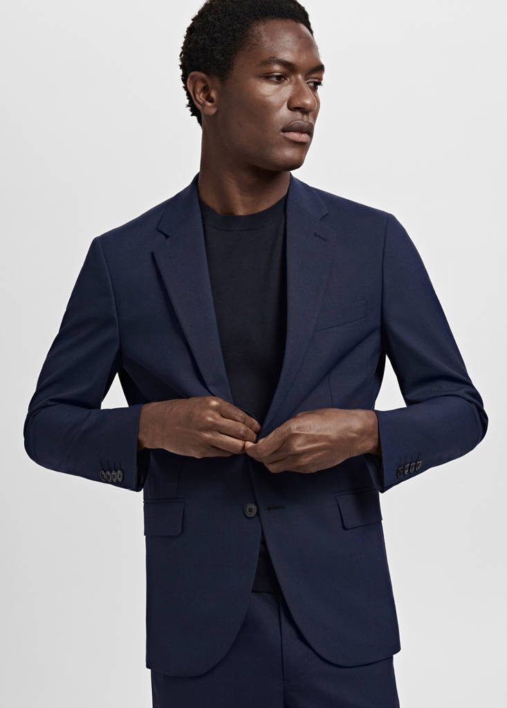 Milan slim-fit suit jacket — Dark Navy