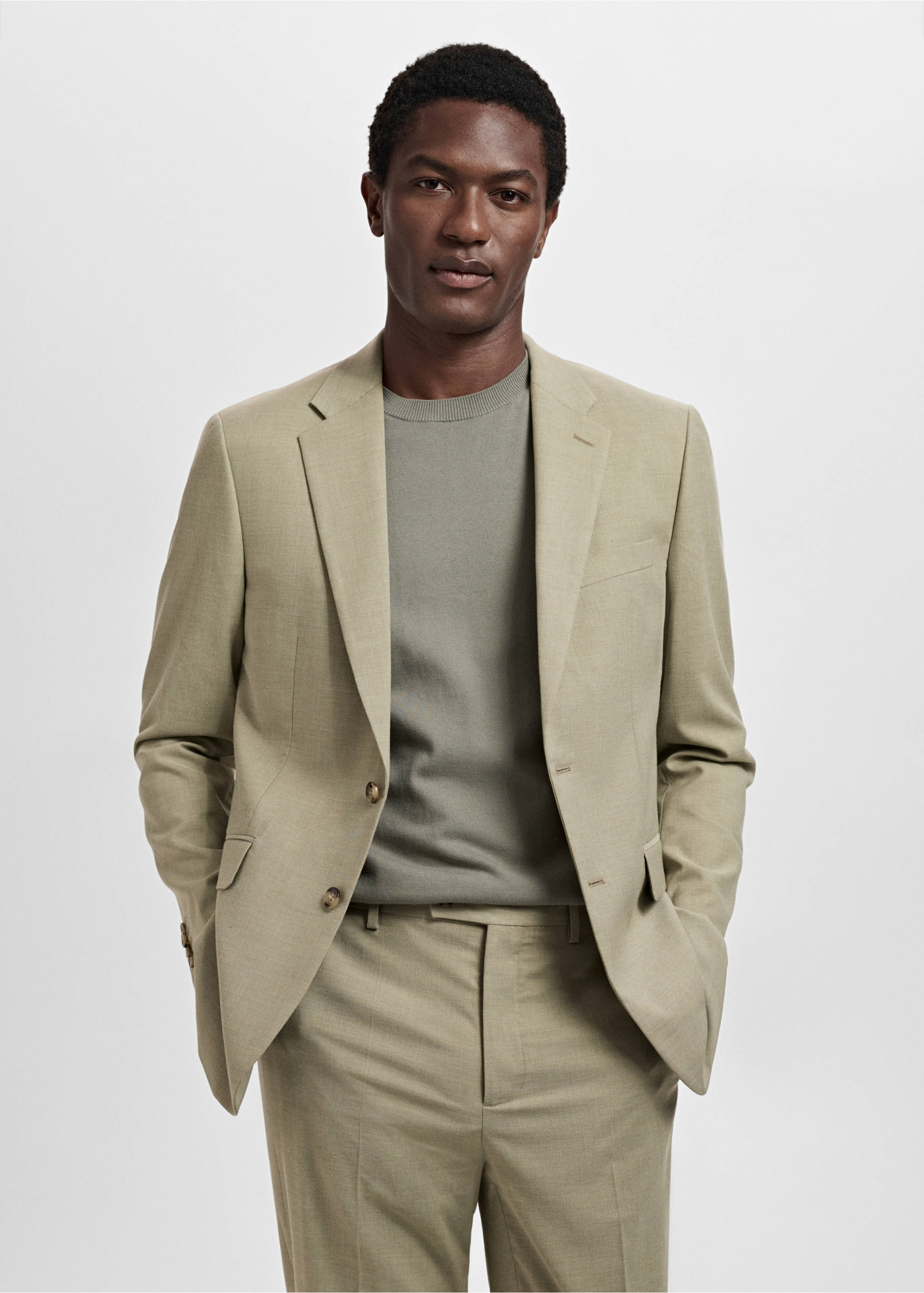 Americana traje Milán slim fit - Plano medio, Verde. Ref: 17021180-00.