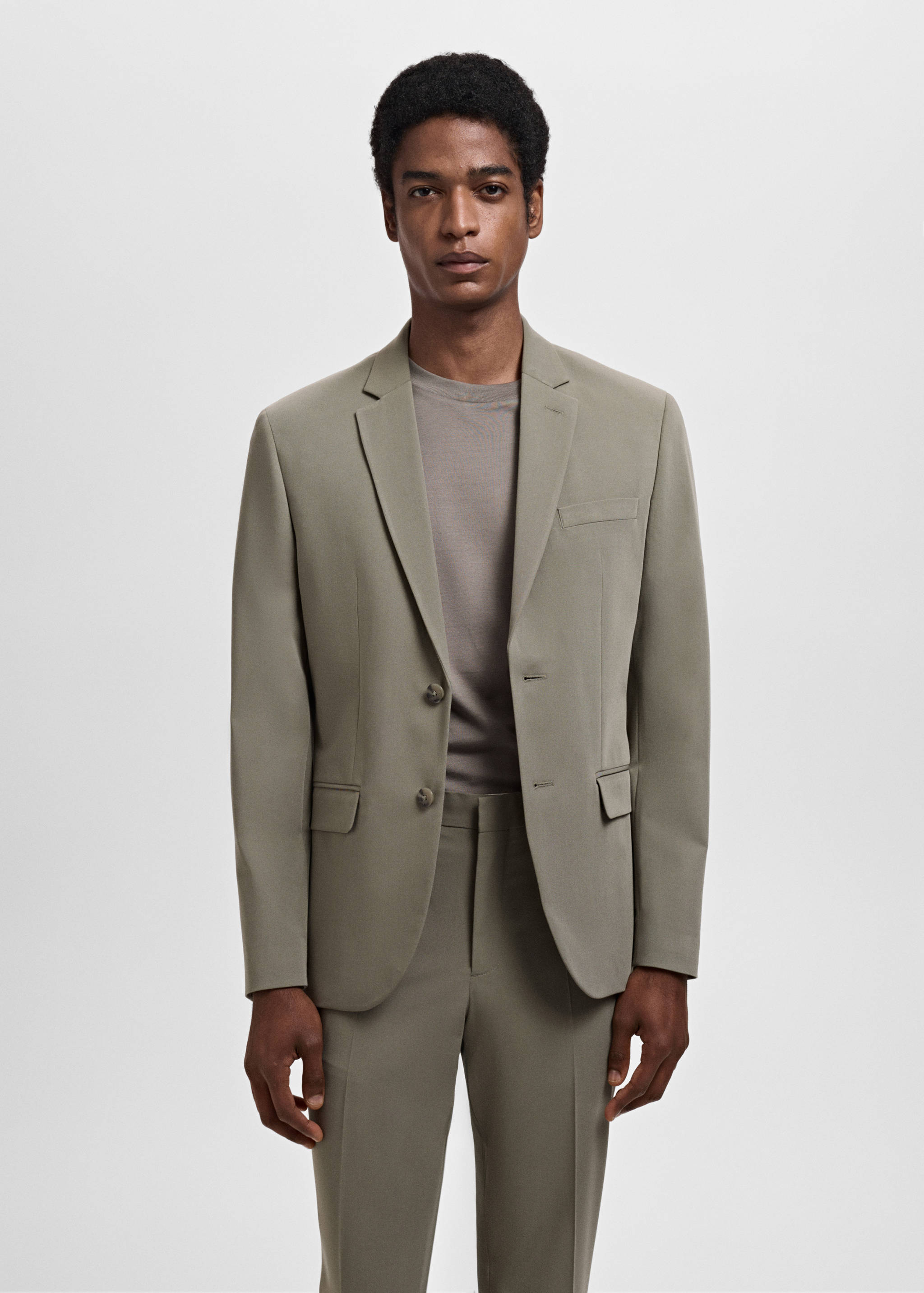 Super slim-fit suit jacket in stretch fabric - Medium plane