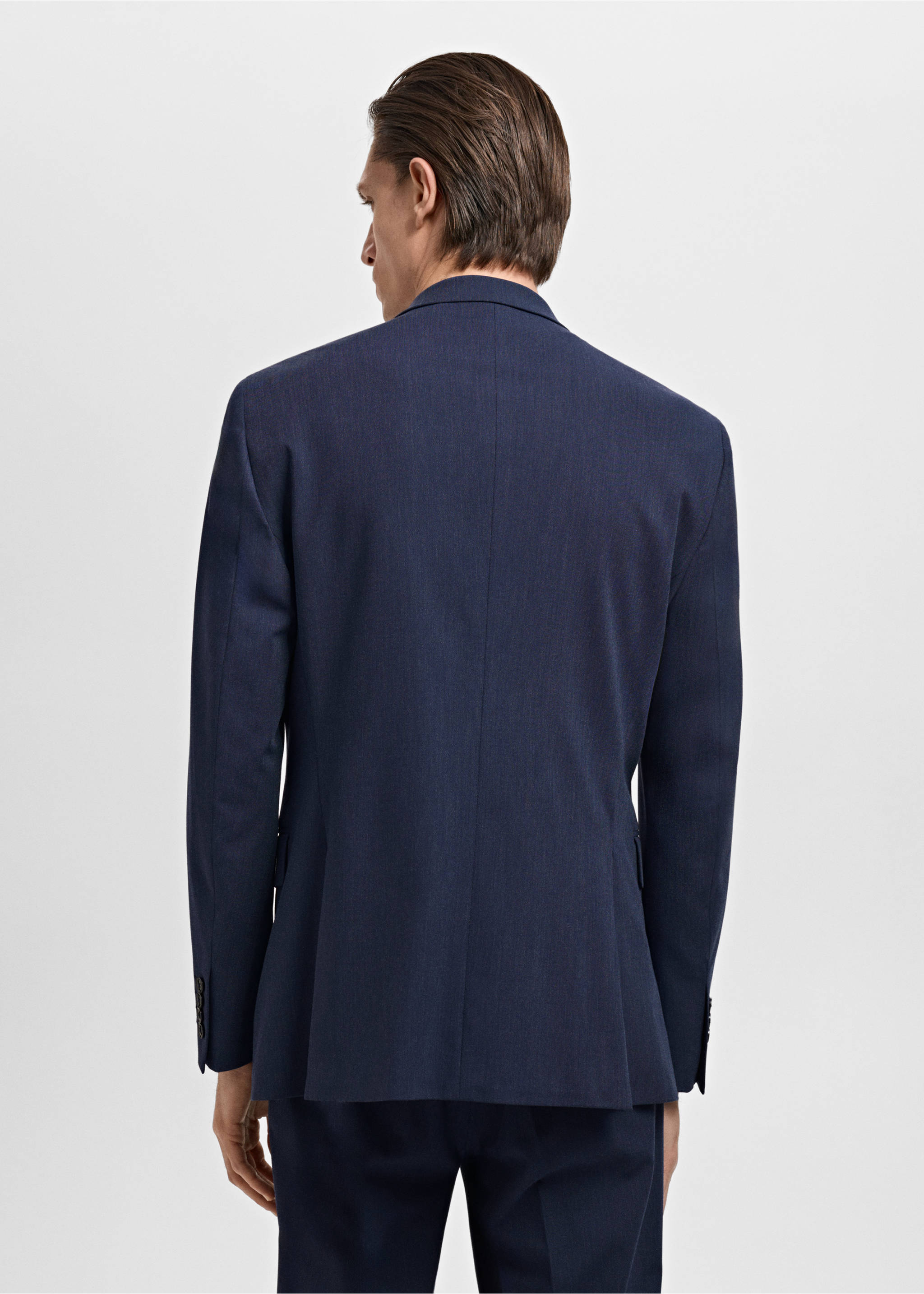 Veste de costume Monaco croisée slim-fit - Verso de l’article, Bleu indigo. Ref: 17021182-00.