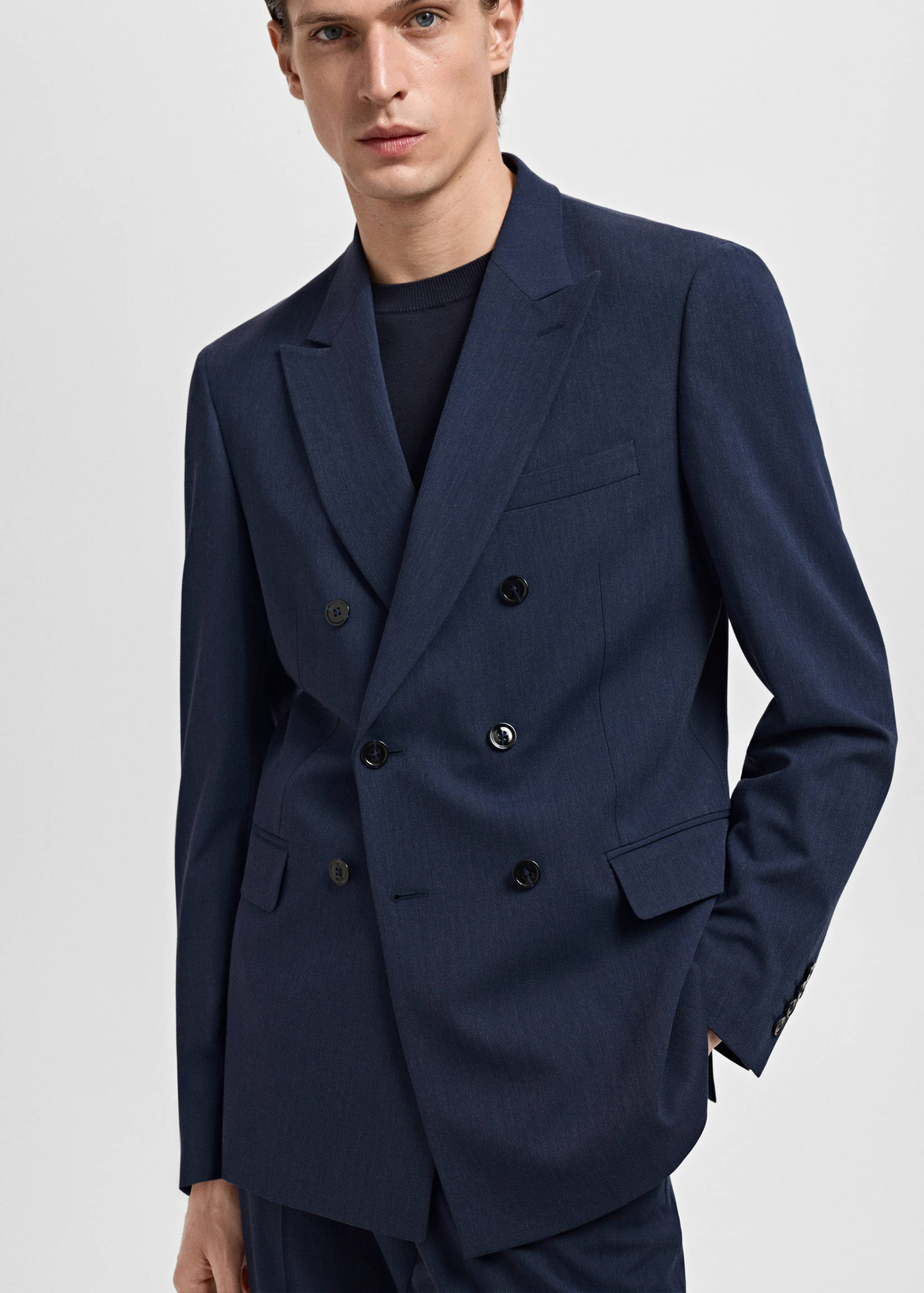 Monaco double-breasted slim-fit suit jacket - Details of the article 6