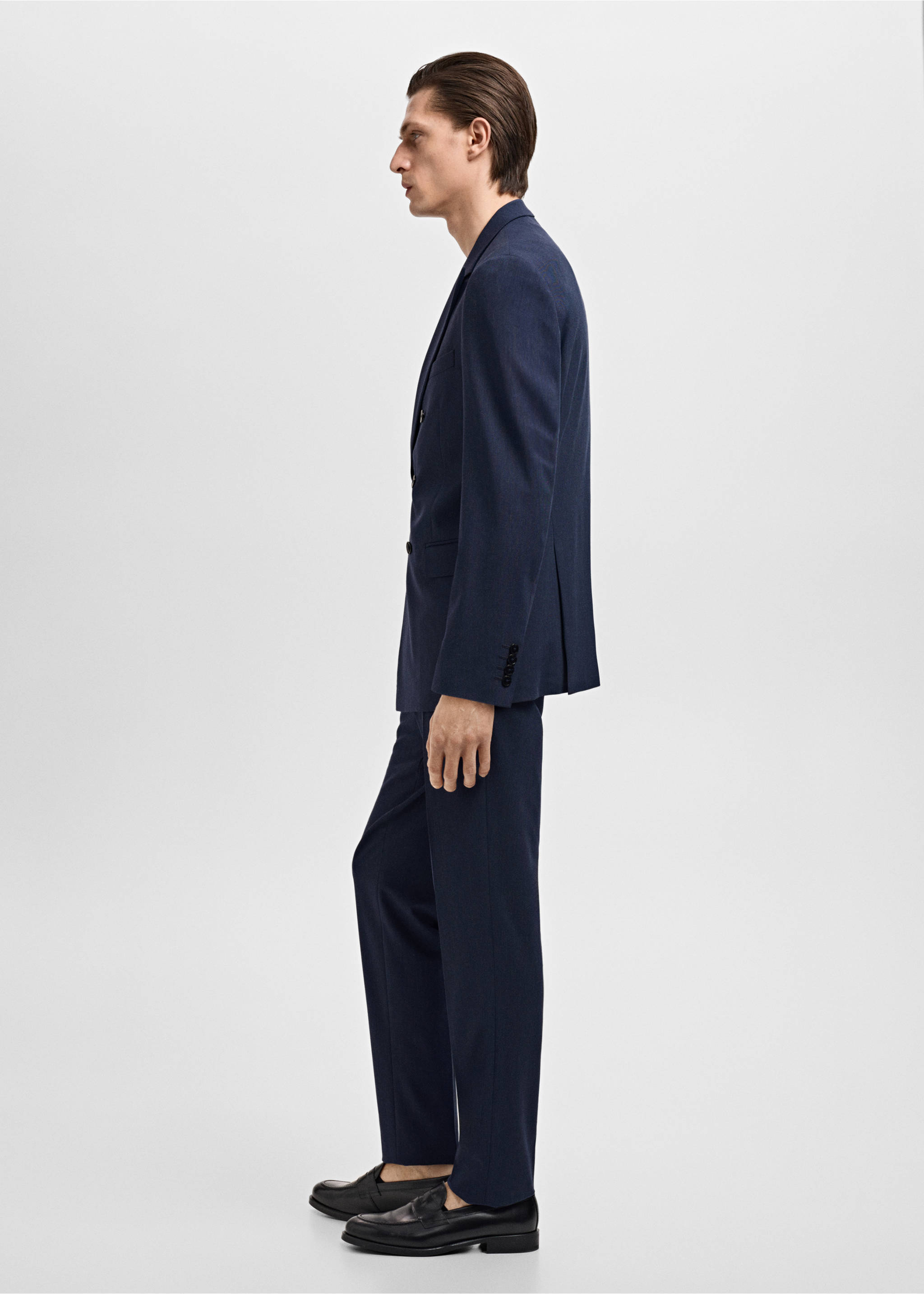 Veste de costume Monaco croisée slim-fit - Détail de l'article 2, Bleu indigo. Ref: 17021182-00.