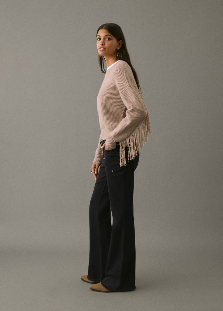 Flared jeans with studs — Black denim