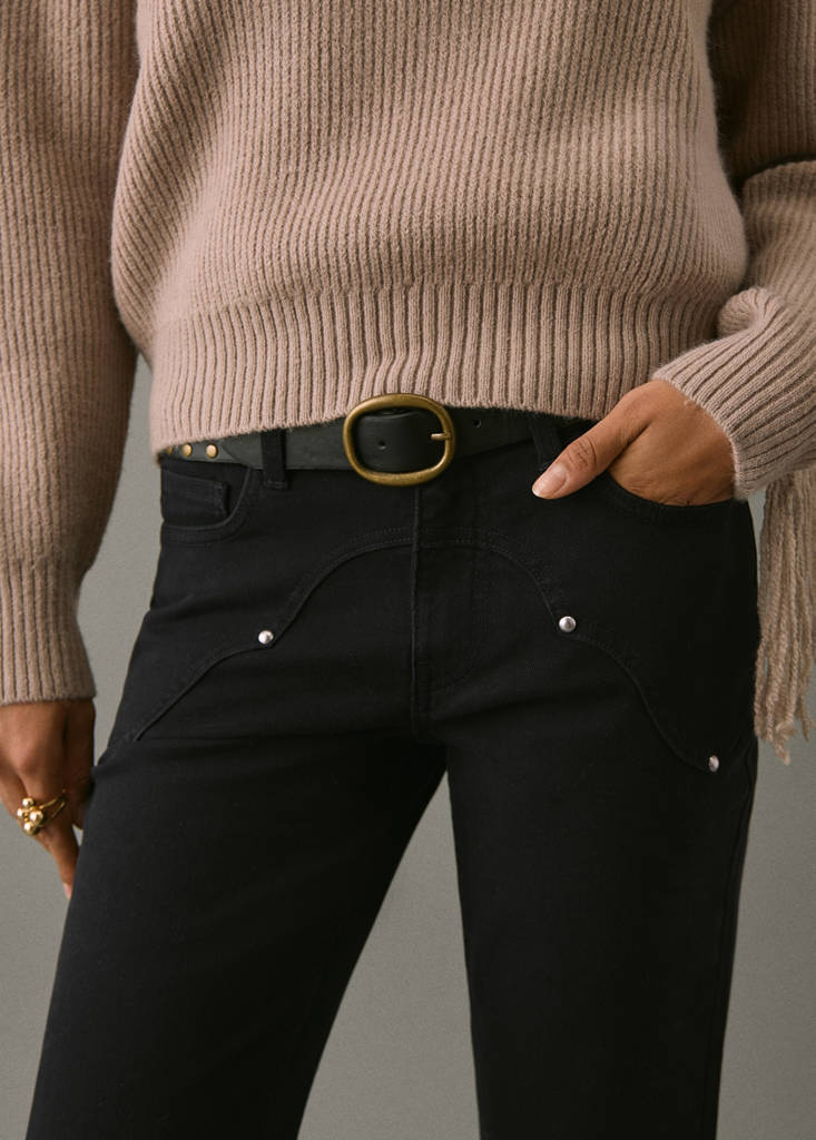 Flared jeans with studs — Black denim