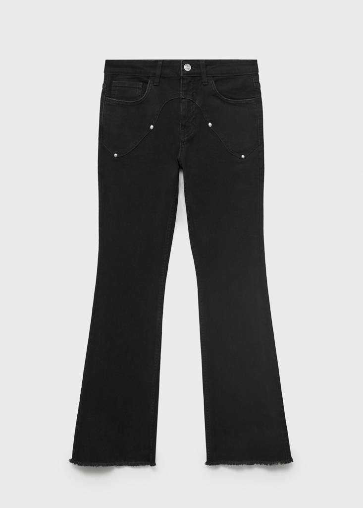 Flared jeans with studs — Black denim