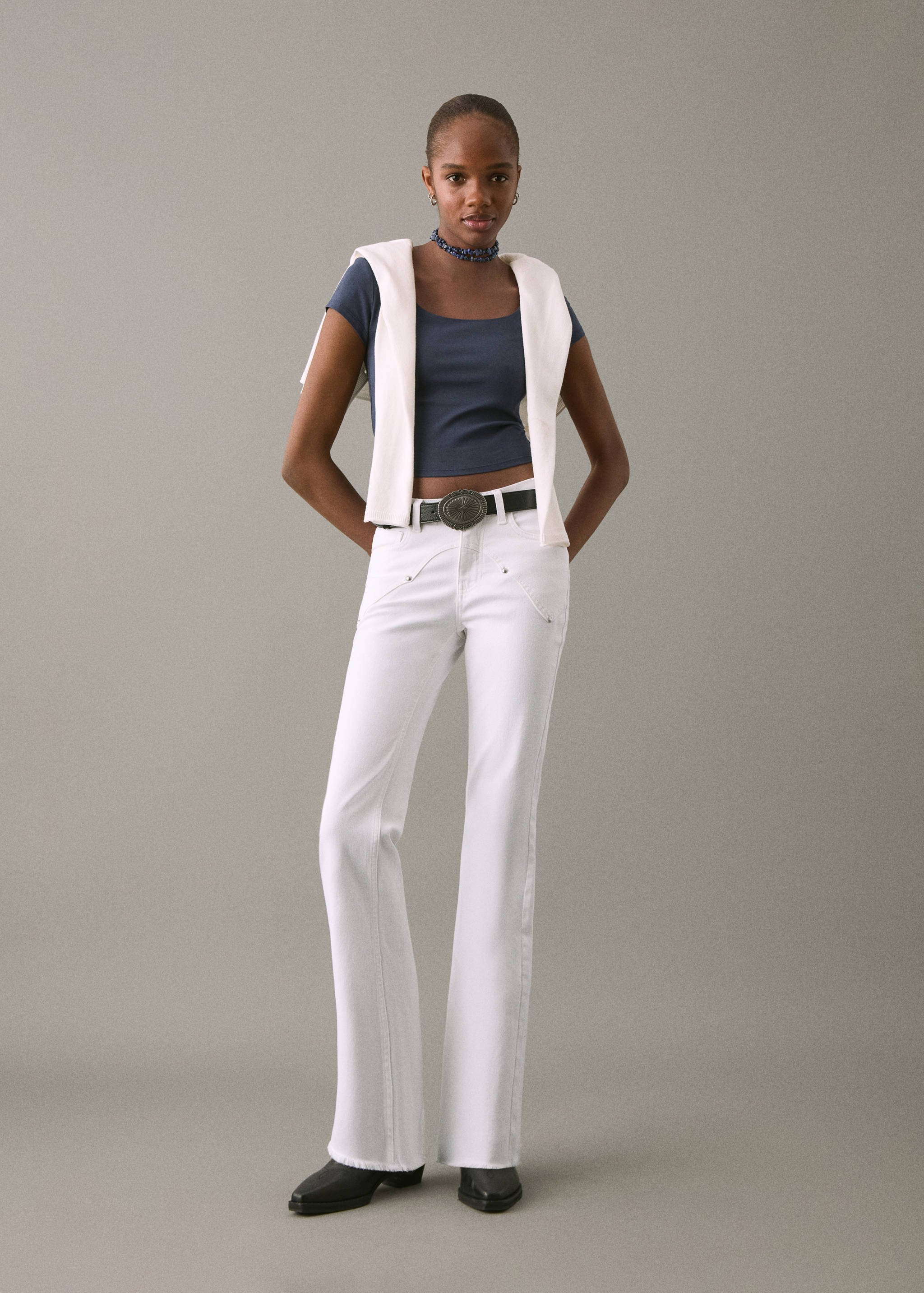 Flared jeans with studs - General plane