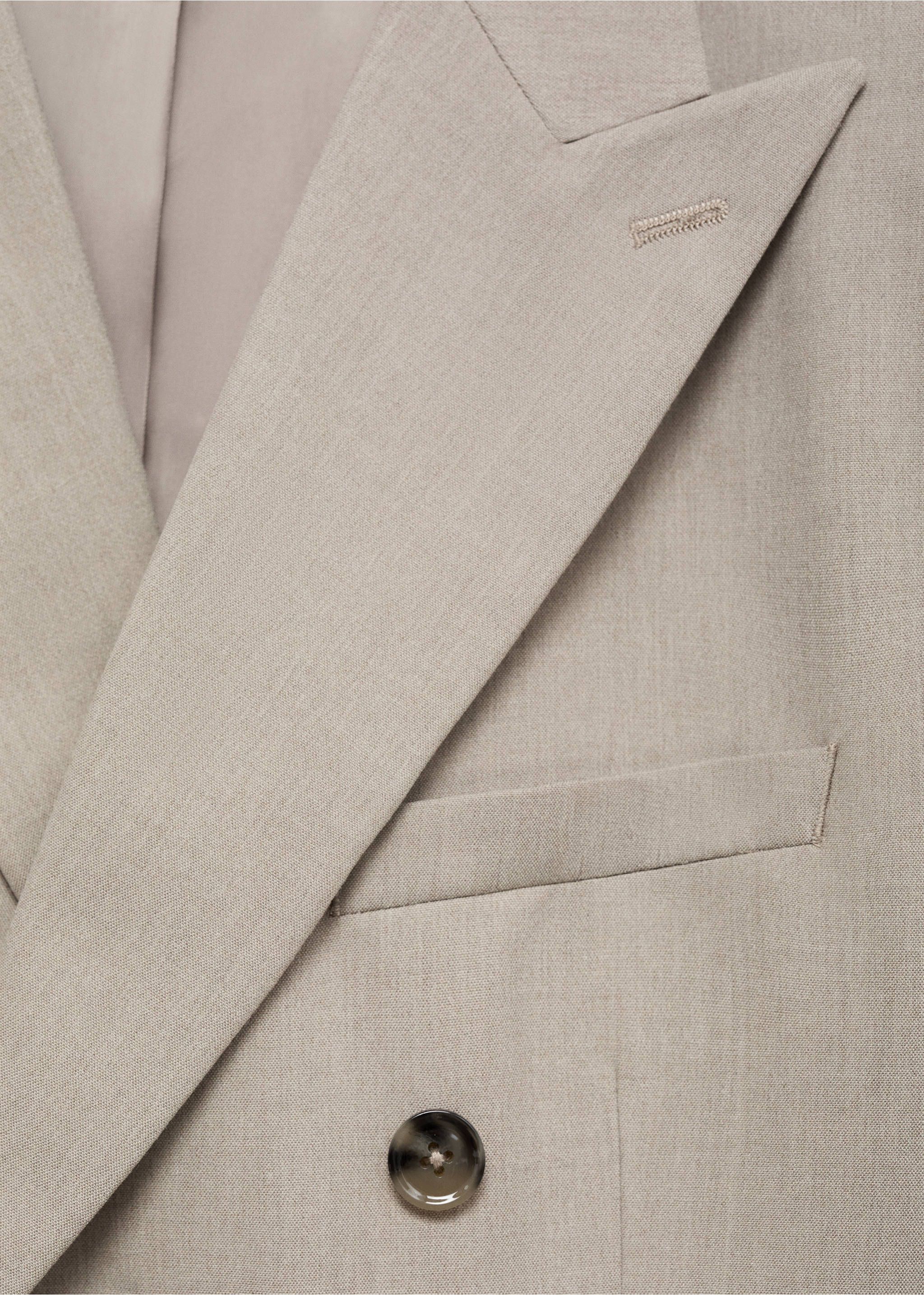 Veste de costume Monaco croisée slim-fit - Détail de l'article 8, Beige. Ref: 17021185-00.