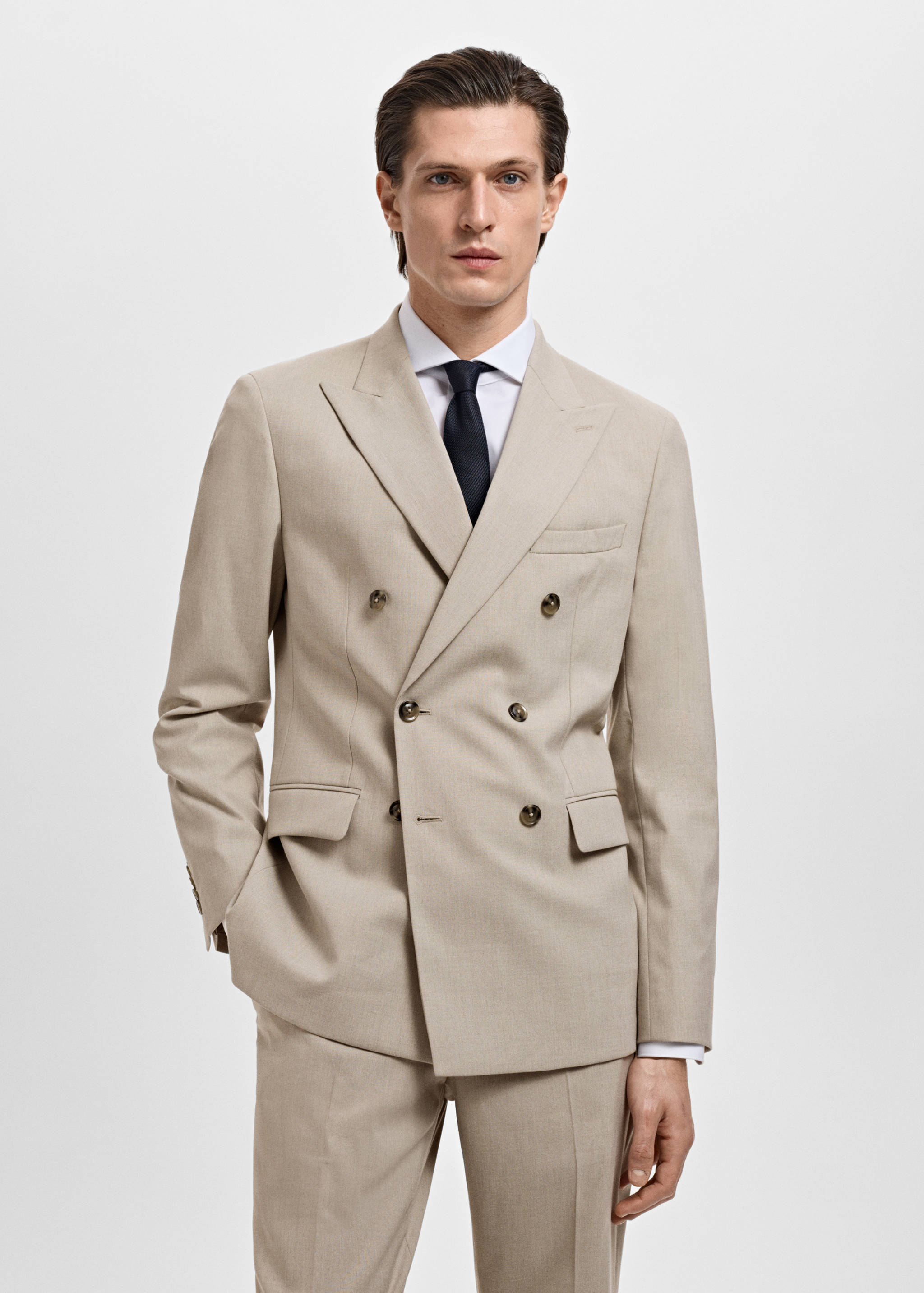 Zweireihiges Slim-Fit-Sakko Mónaco - Mittlere Ansicht