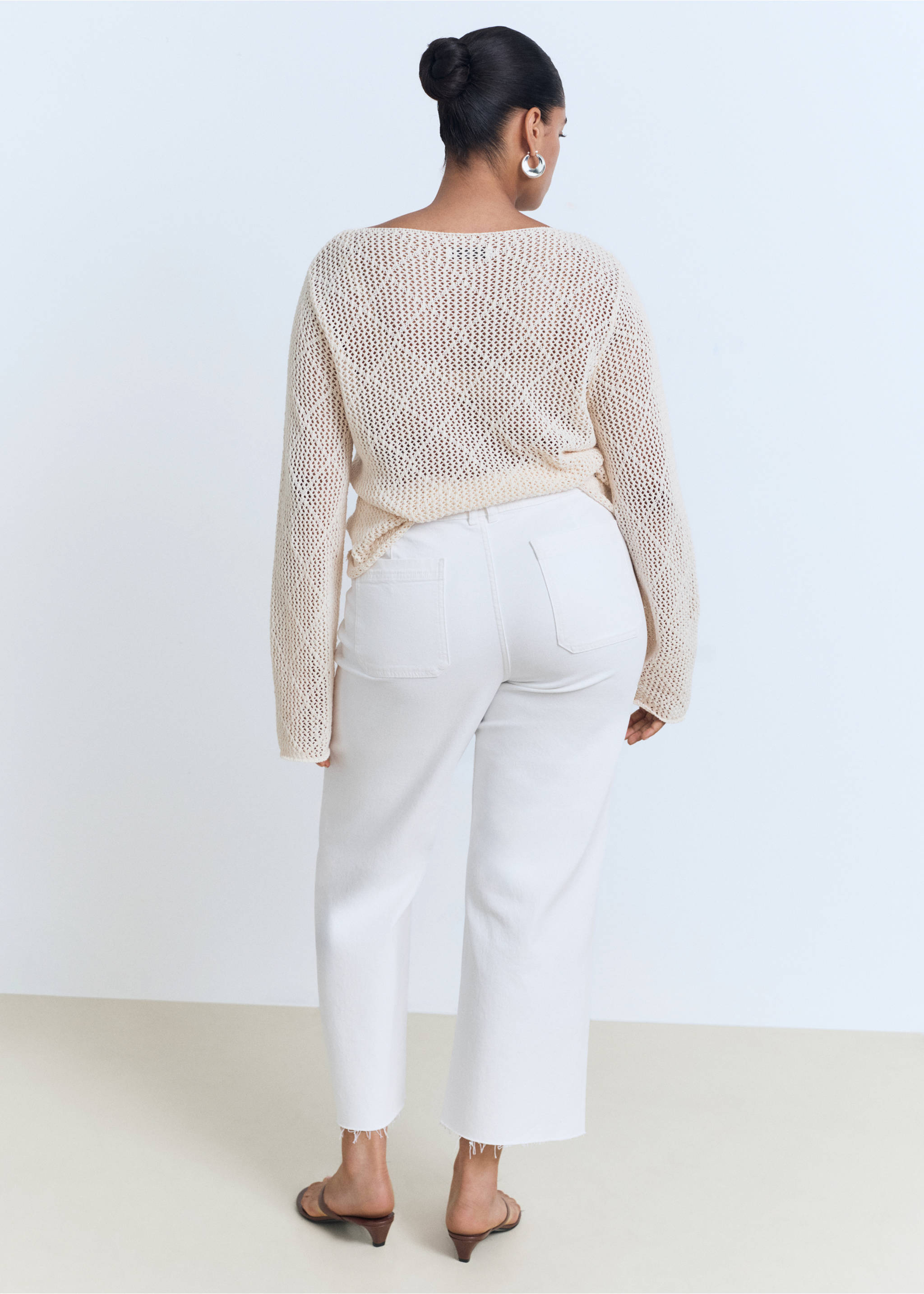 Catherin culotte high-rise jeans - Details of the article 4, White. Ref: 17021186-00.