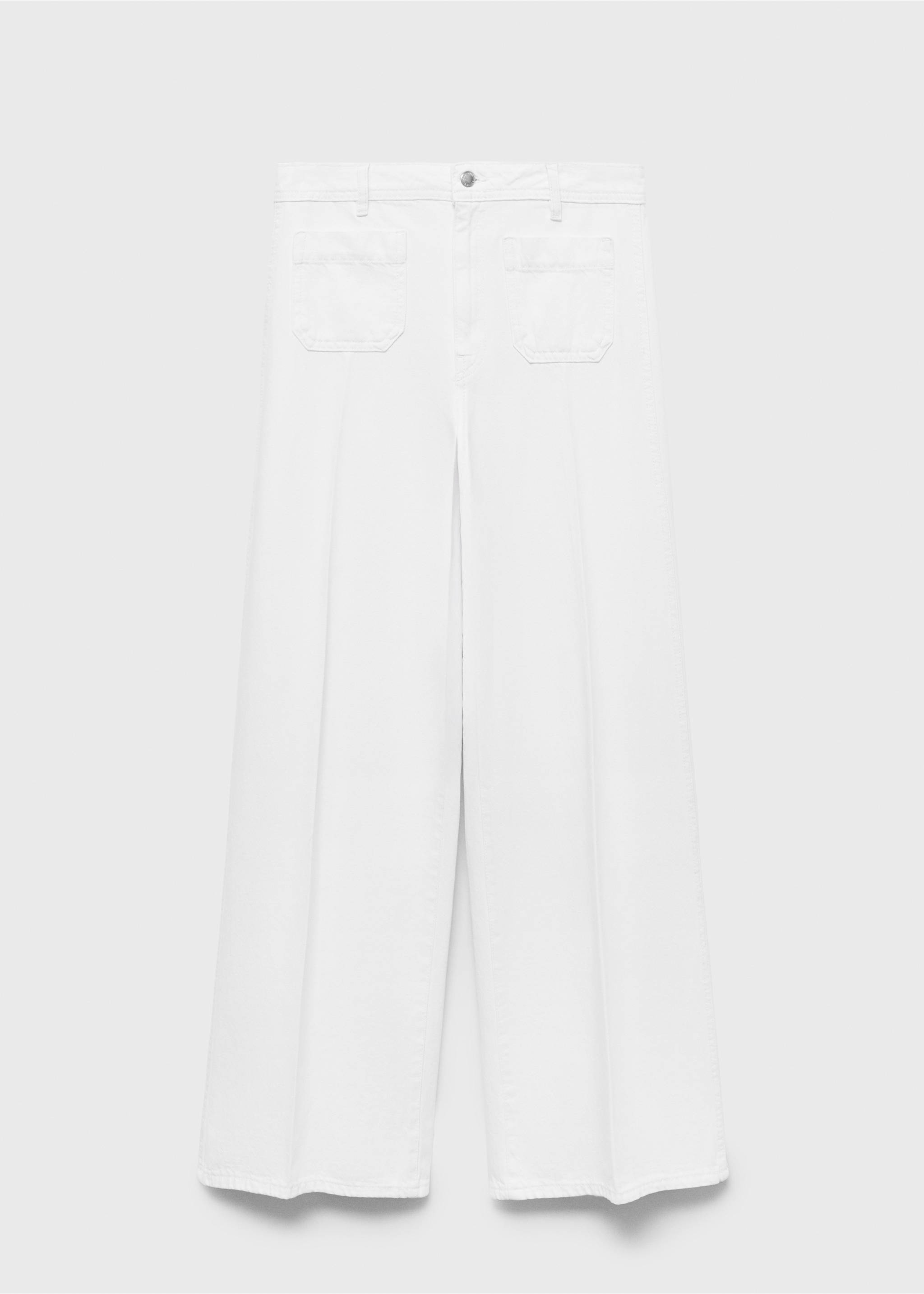 High-waisted wide leg jeans with pockets - Article without model, White. Ref: 17021188-00.