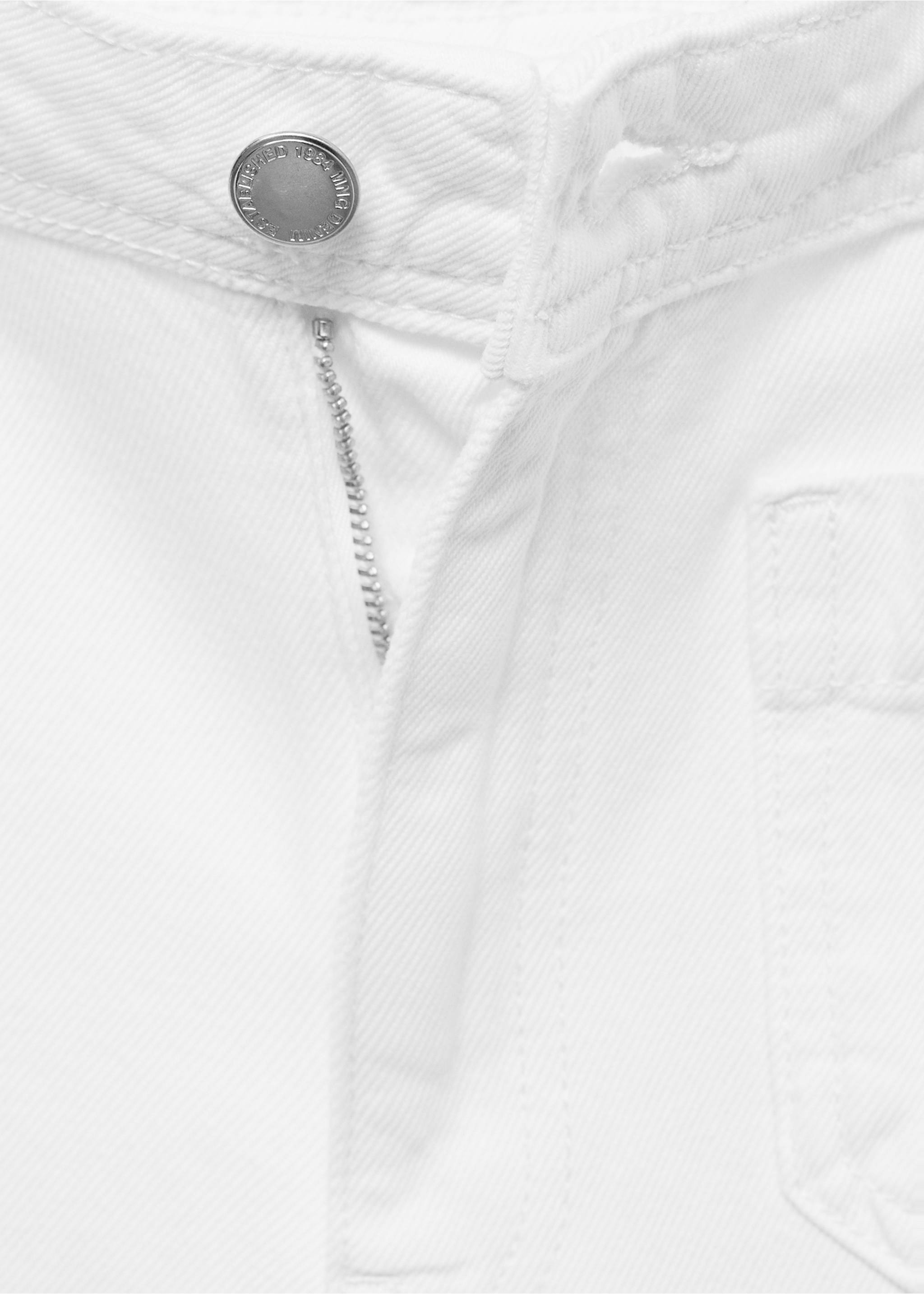 High-waisted wide leg jeans with pockets - Details of the article 8, White. Ref: 17021188-00.