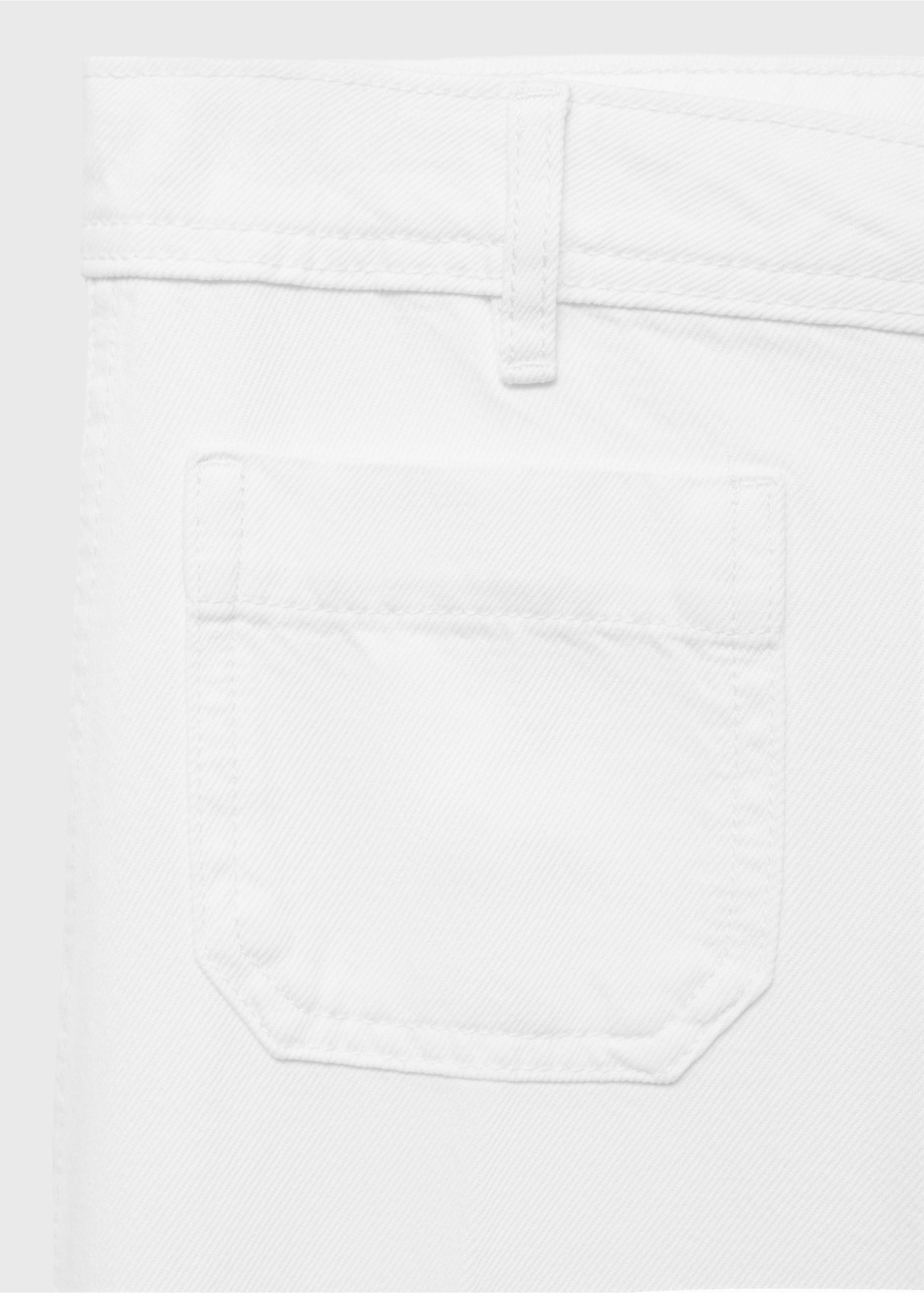 High-waisted wide leg jeans with pockets - Details of the article 0, White. Ref: 17021188-00.