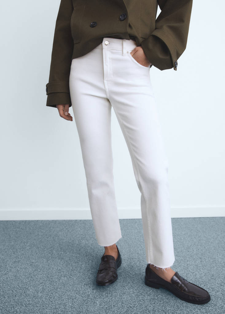 Sienna flared cropped jeans — White