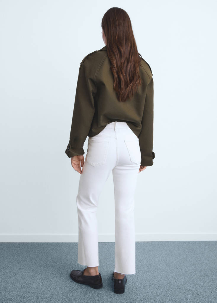 Sienna flared cropped jeans — White