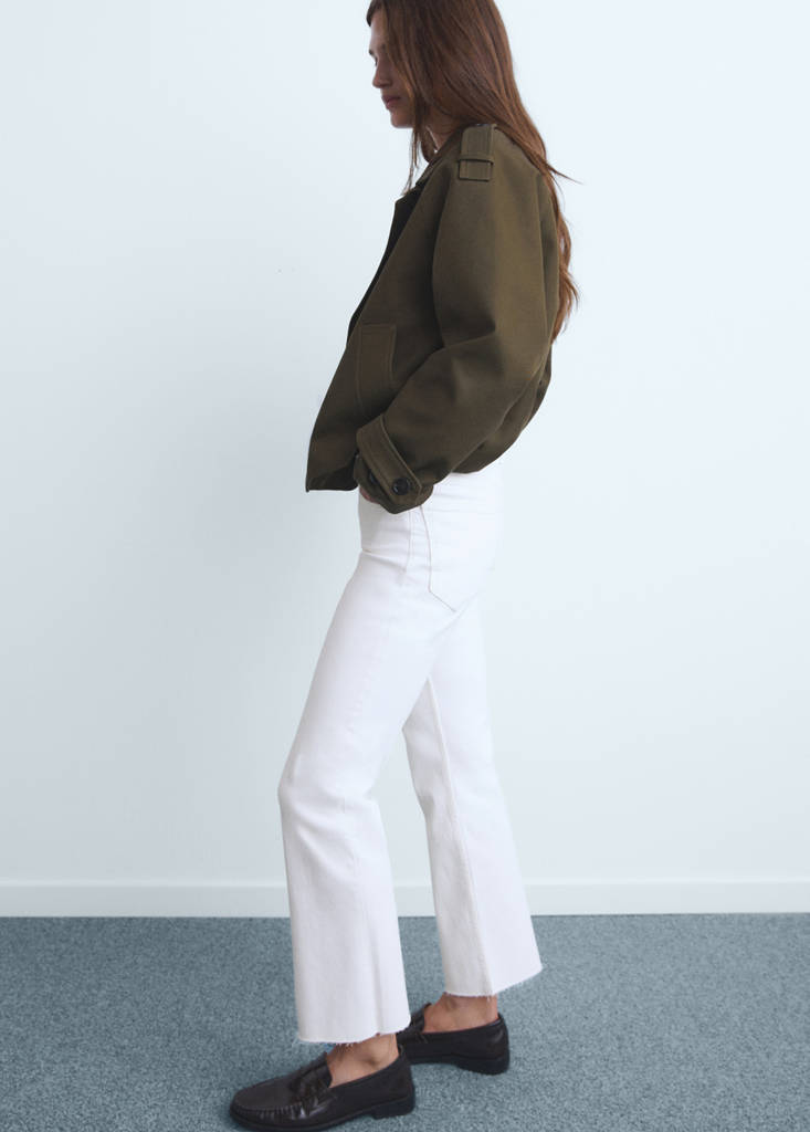 Sienna flared cropped jeans — White