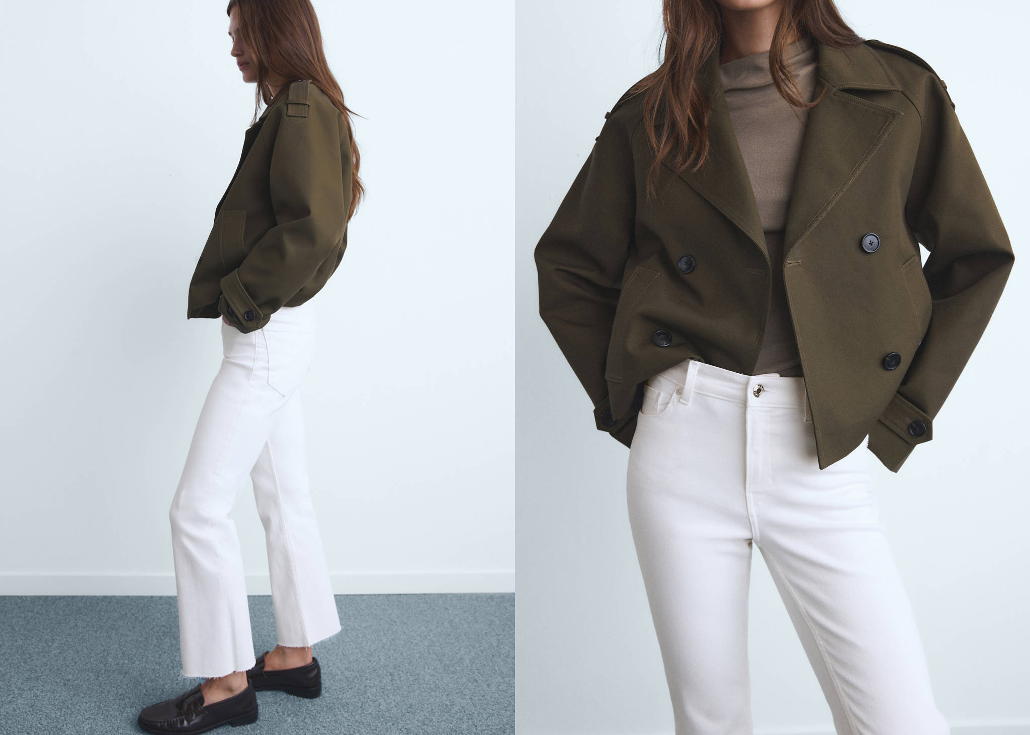 Sienna flared cropped jeans - Panoramische tekening
