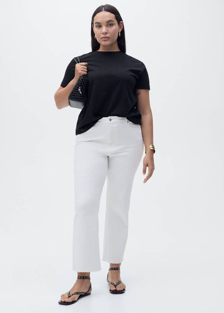 Sienna flared cropped jeans — White