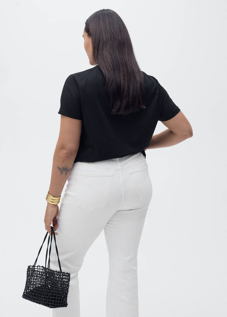 Sienna flared cropped jeans — White