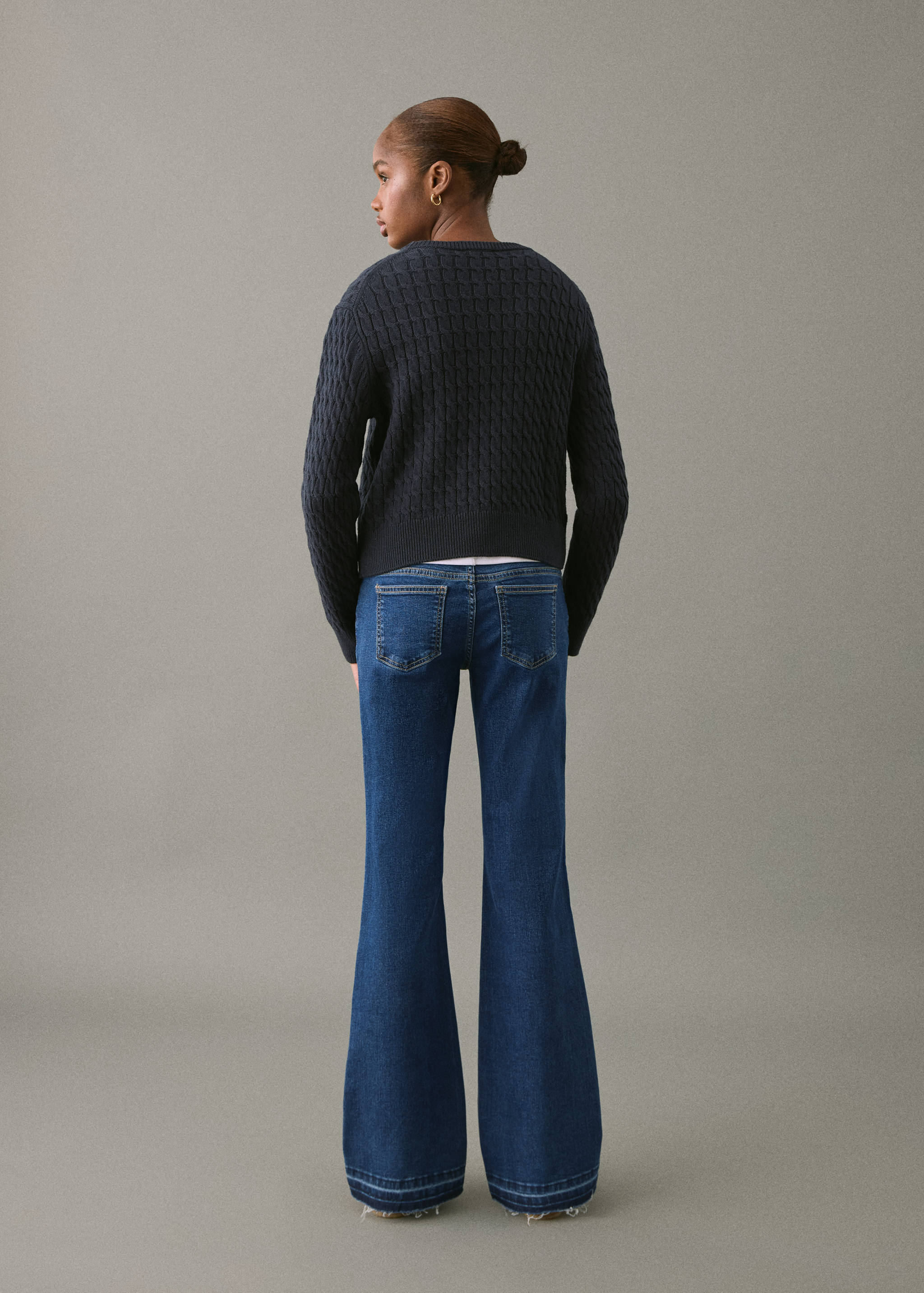 Calças de ganga flare de cintura baixa - Verso do artigo