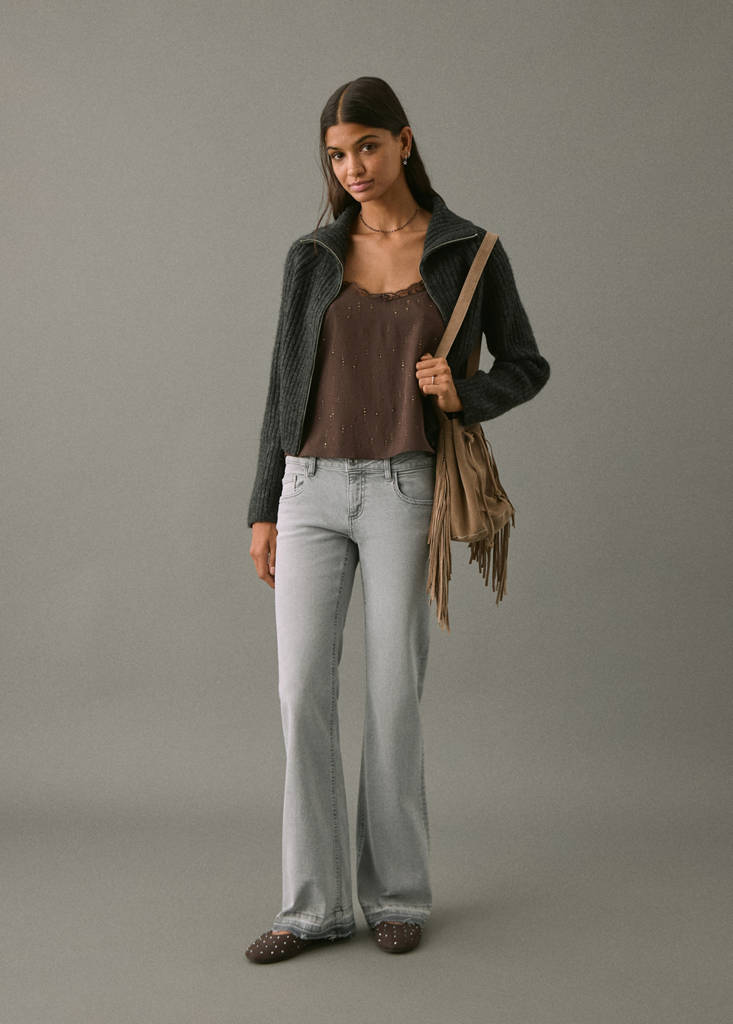 Low-waist flared jeans — Denim Grey