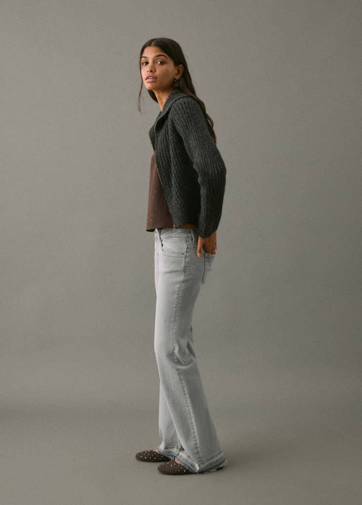 Low-waist flared jeans — Denim Grey