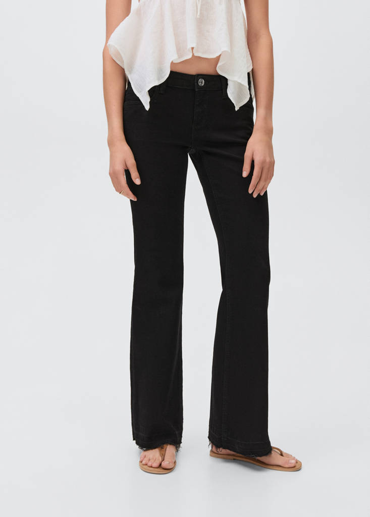 Low-waist flared jeans — Black