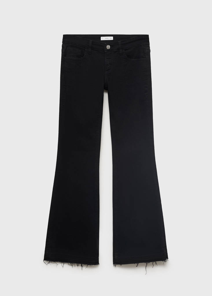 Low-waist flared jeans — Black
