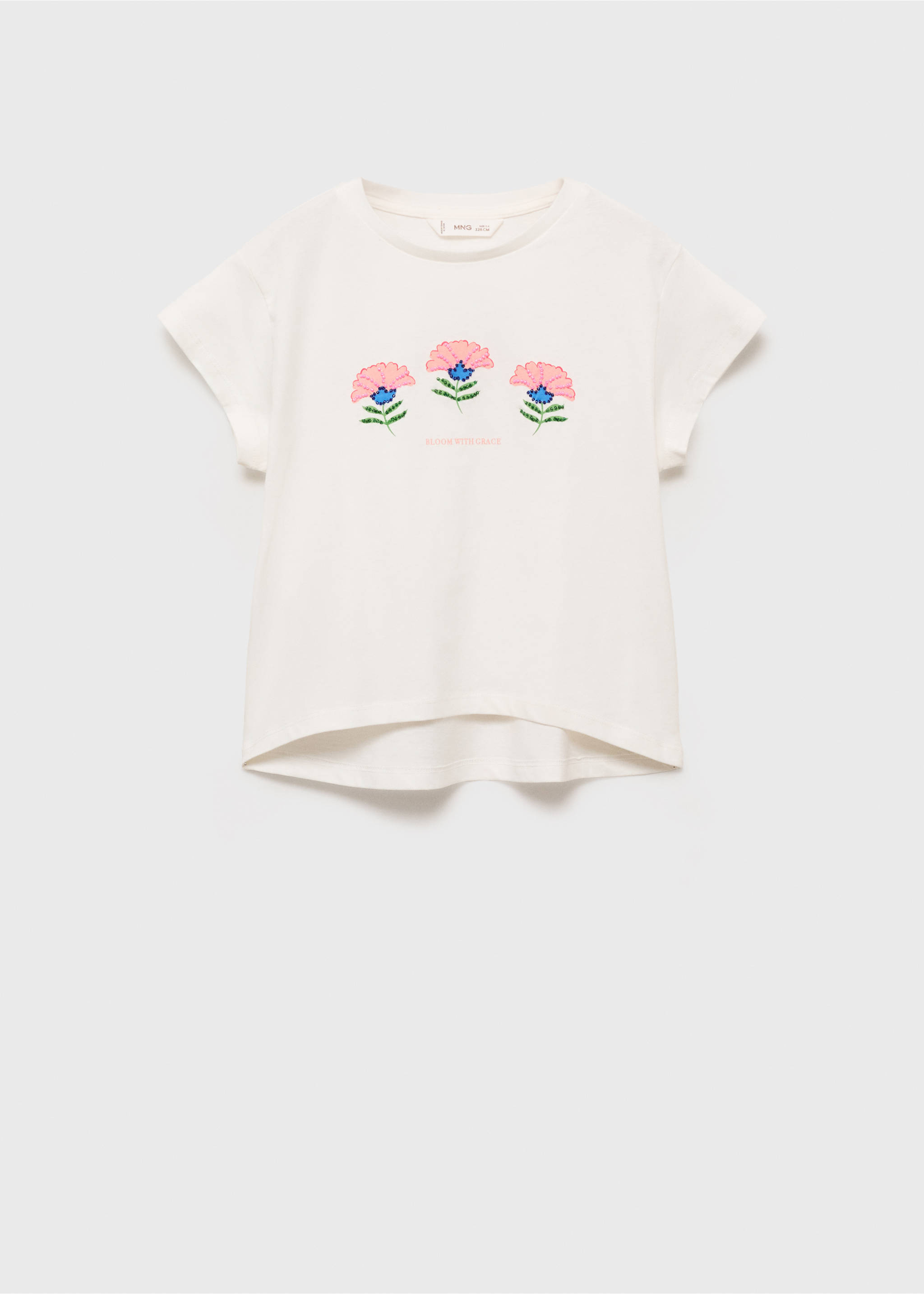 T-shirt imprimé perlé - Article sans modèle, Blanc cassé. Ref: 17021195-00.