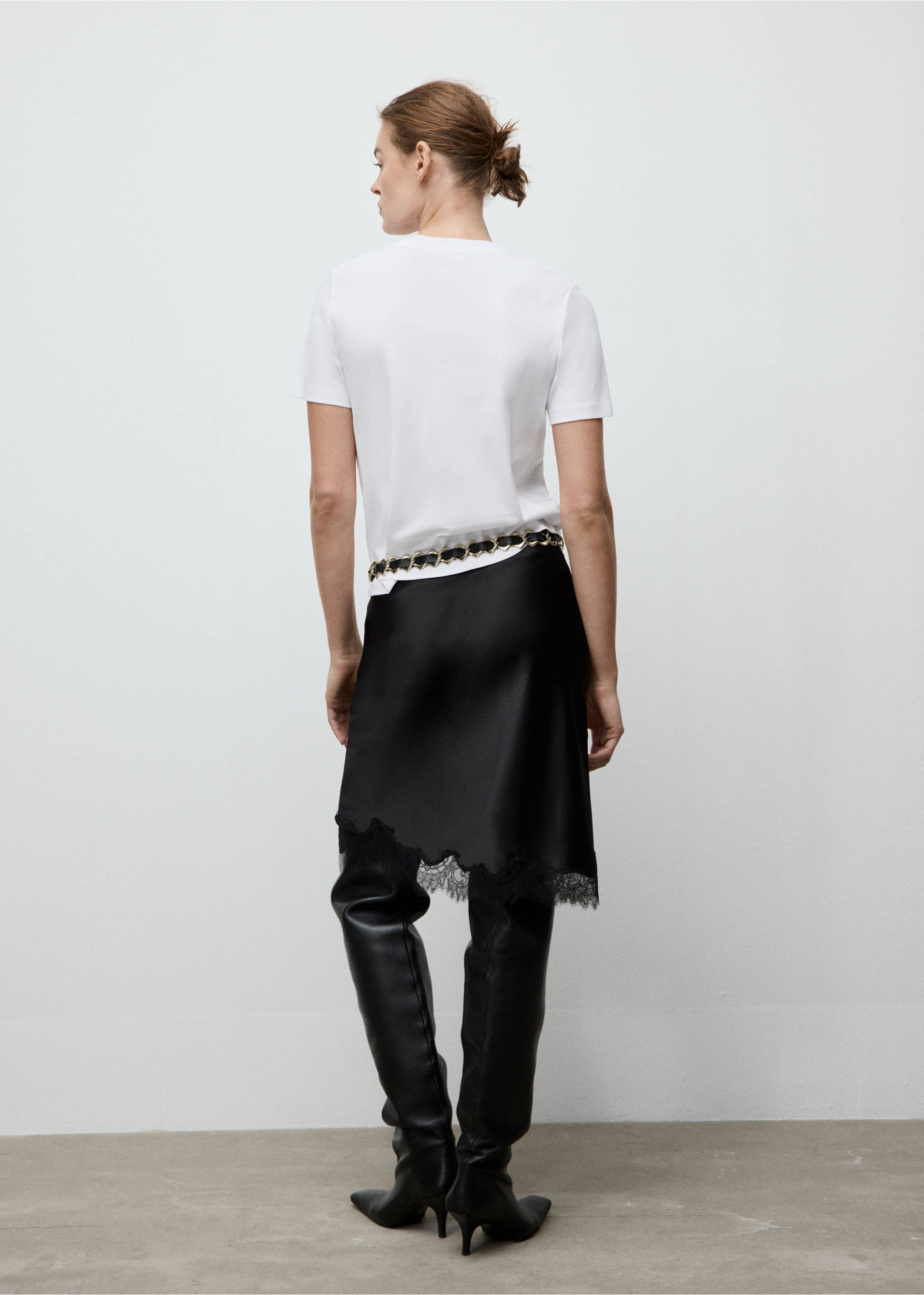Cotton short-sleeved t-shirt - Reverse of the article, White. Ref: 17021197-00.