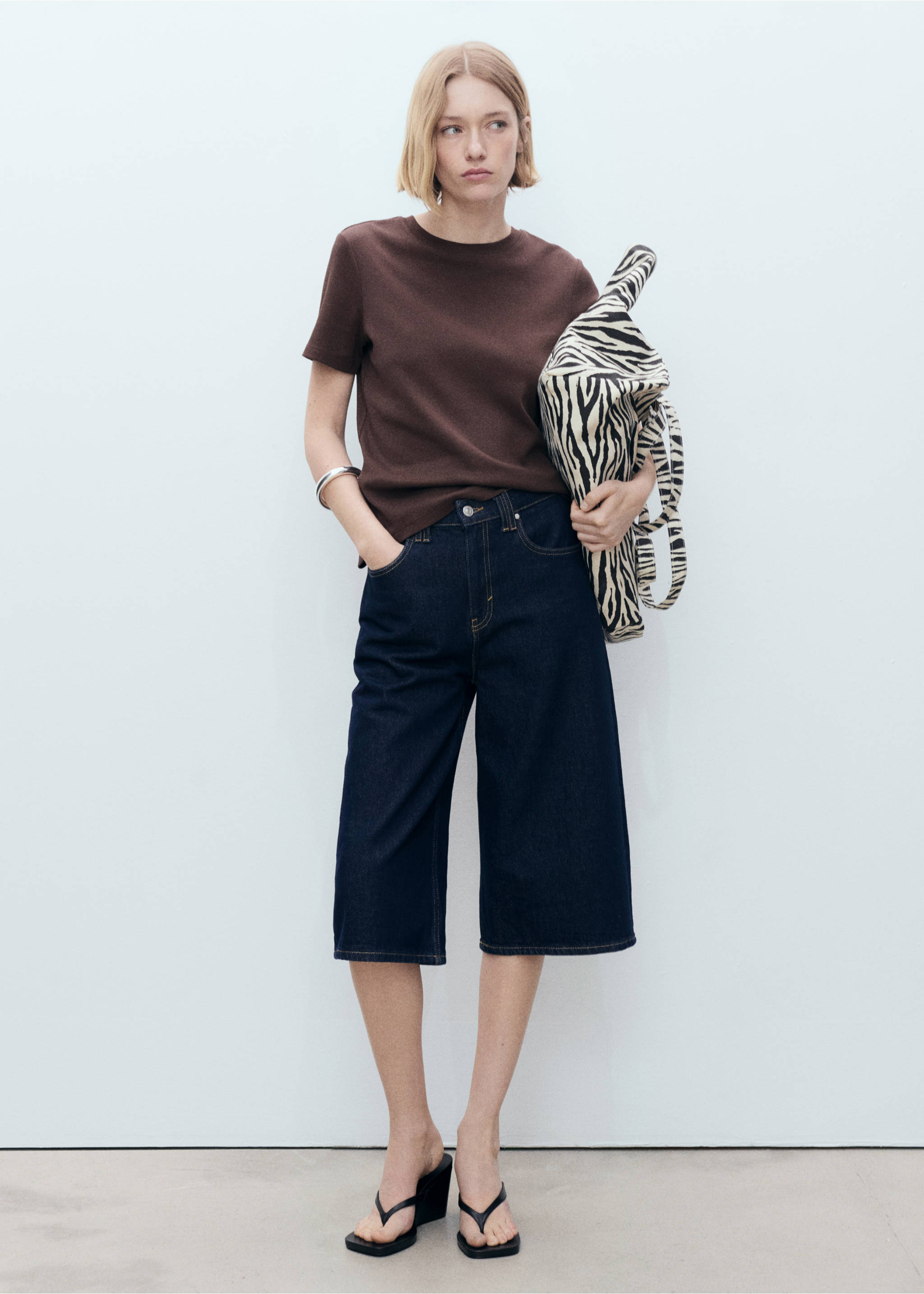 Cotton short-sleeved t-shirt - General plane, Chocolate. Ref: 17021197-00.