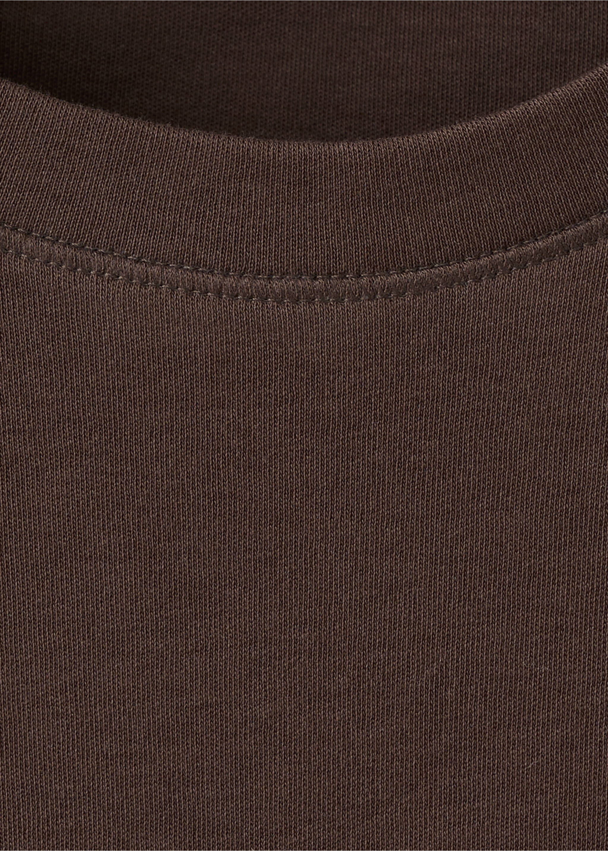 Cotton short-sleeved t-shirt - Details of the article 8, Chocolate. Ref: 17021197-00.